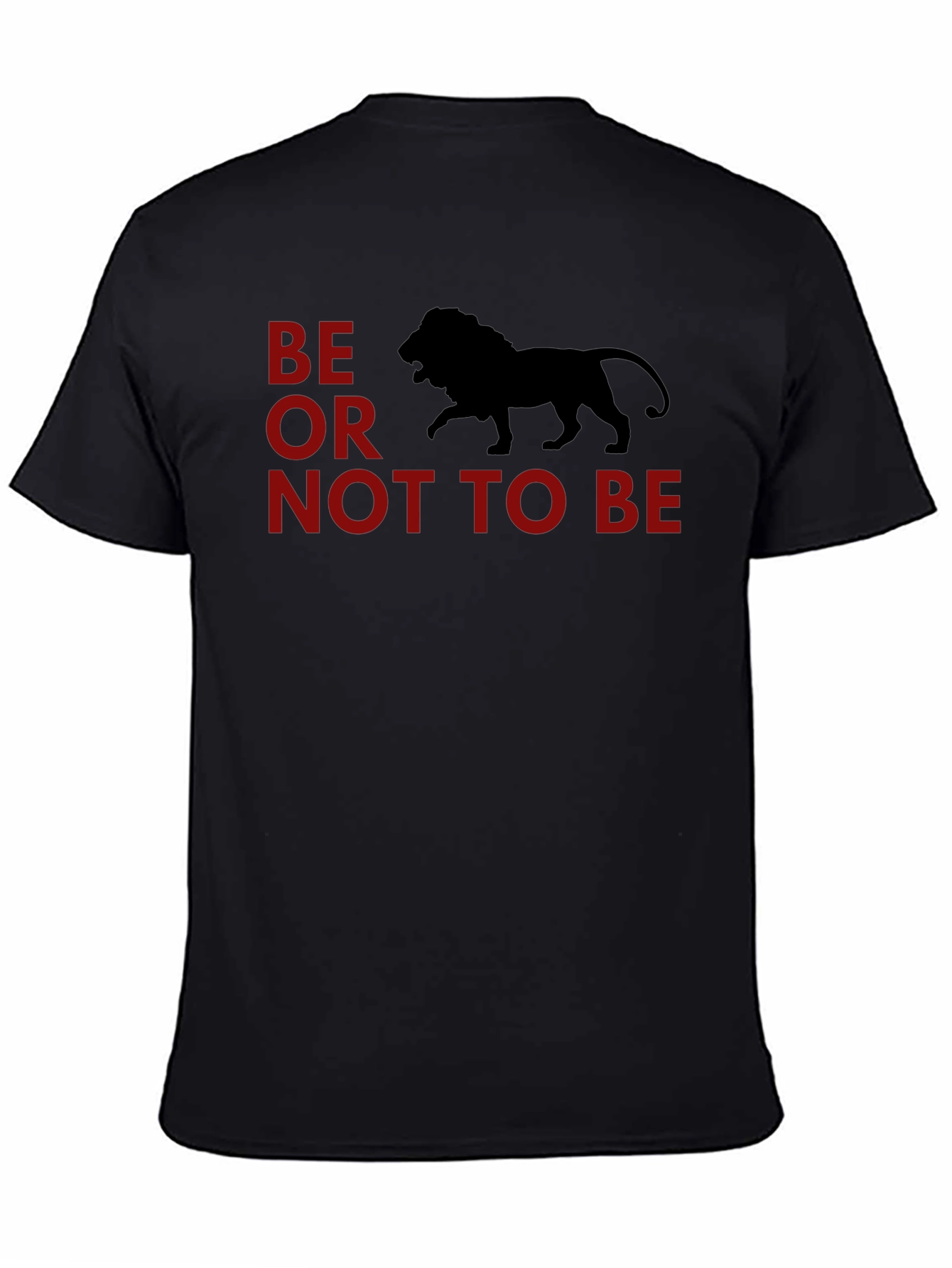 Black Be A Lion T-Shirt: Motivational Graphic Tee view 4