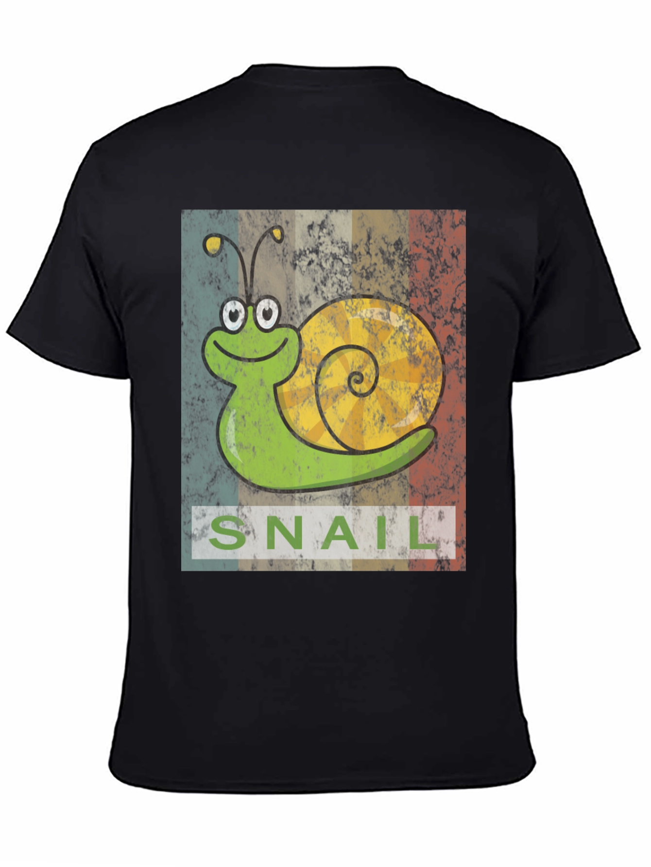 Black Retro Snail Graphic T-Shirt - Soft Cotton Blend view 4