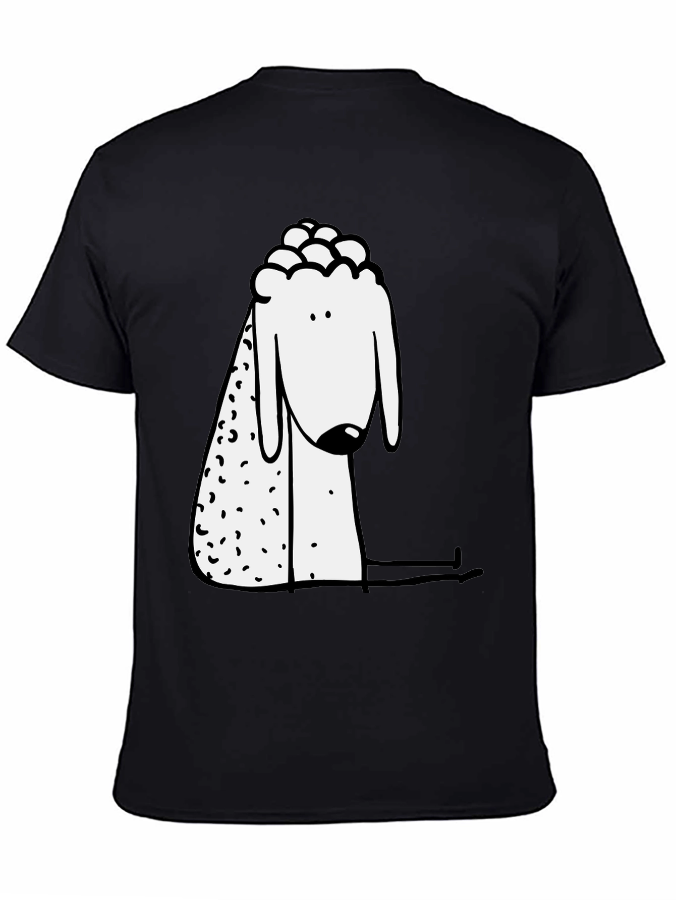 Black Modern Sheep Graphic Black T-Shirt view 4