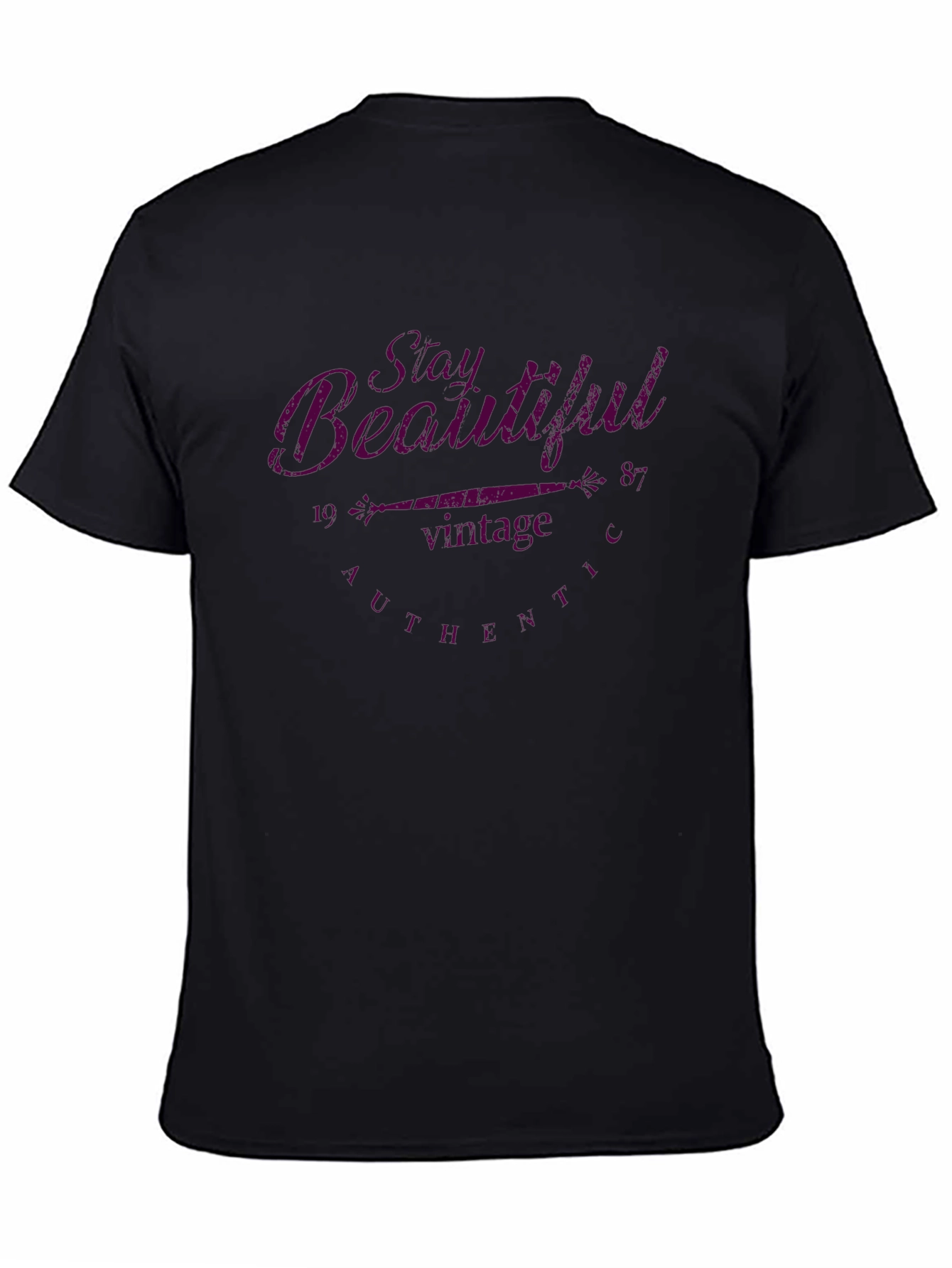Black Stay Beautiful Vintage T-Shirt view 4