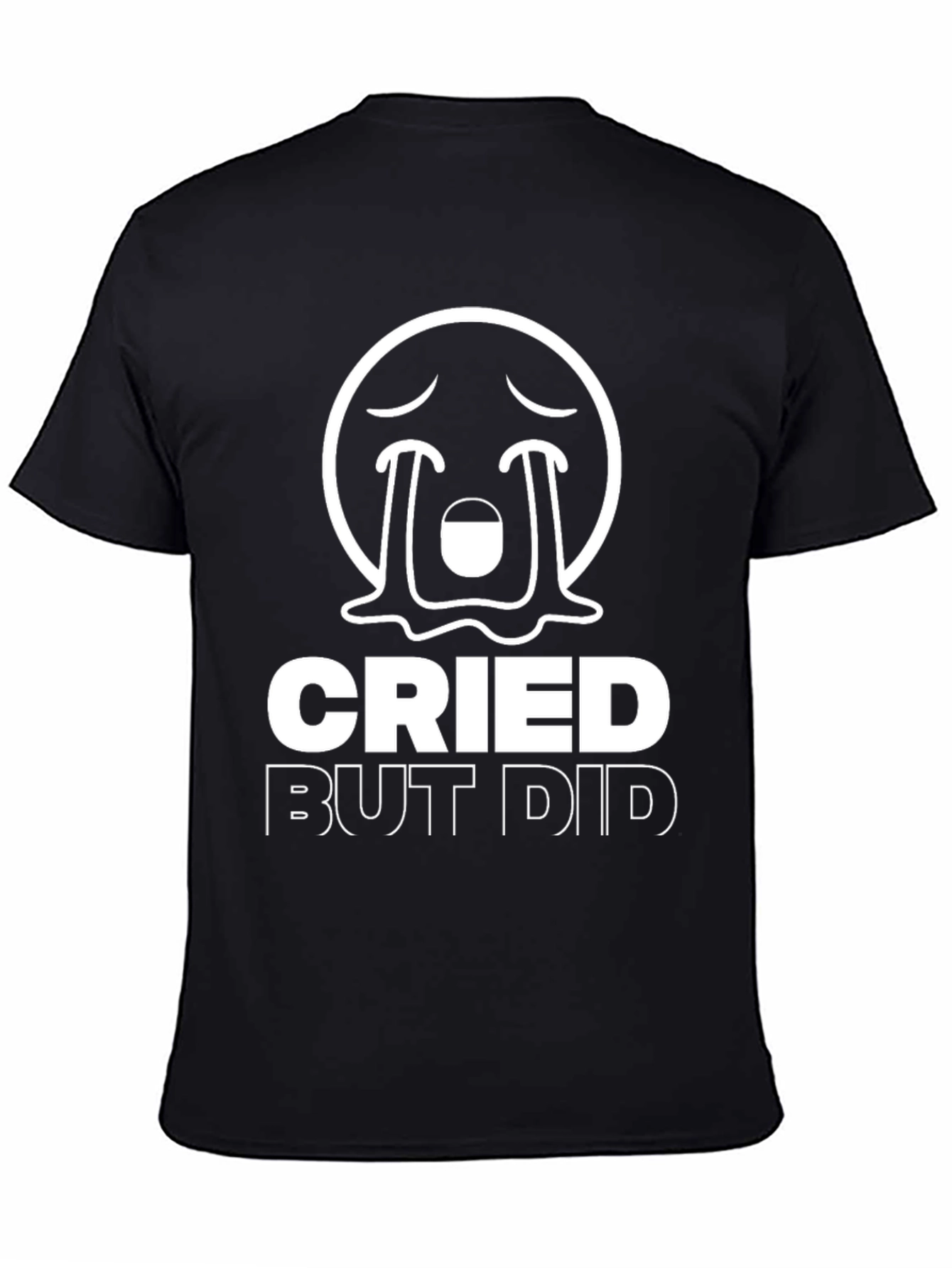 Black Cried But Did Funny Emoji Graphic T-Shirt view 4
