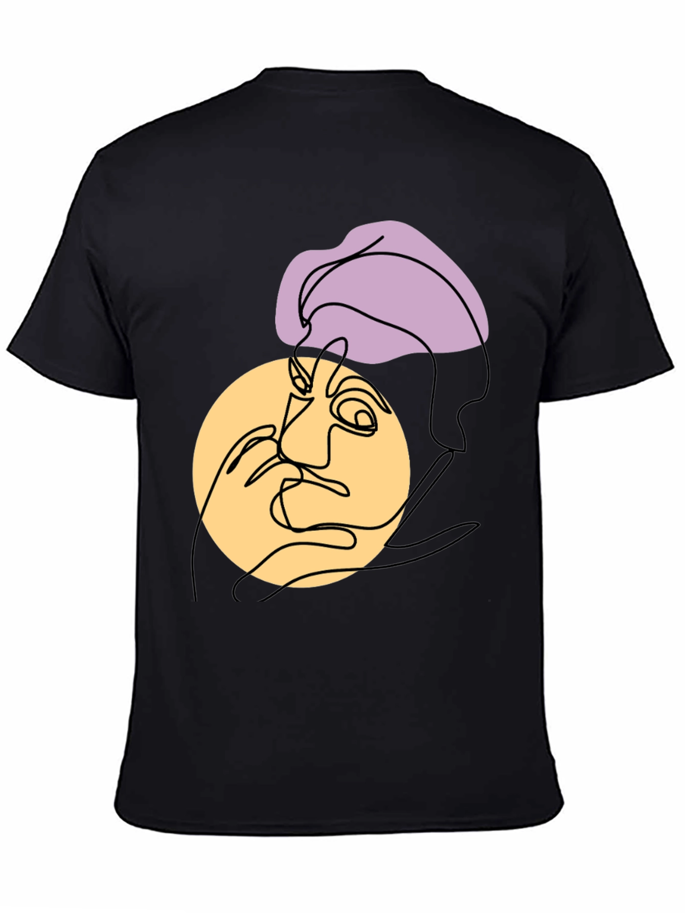 Black Abstract Face Graphic Tee view 4