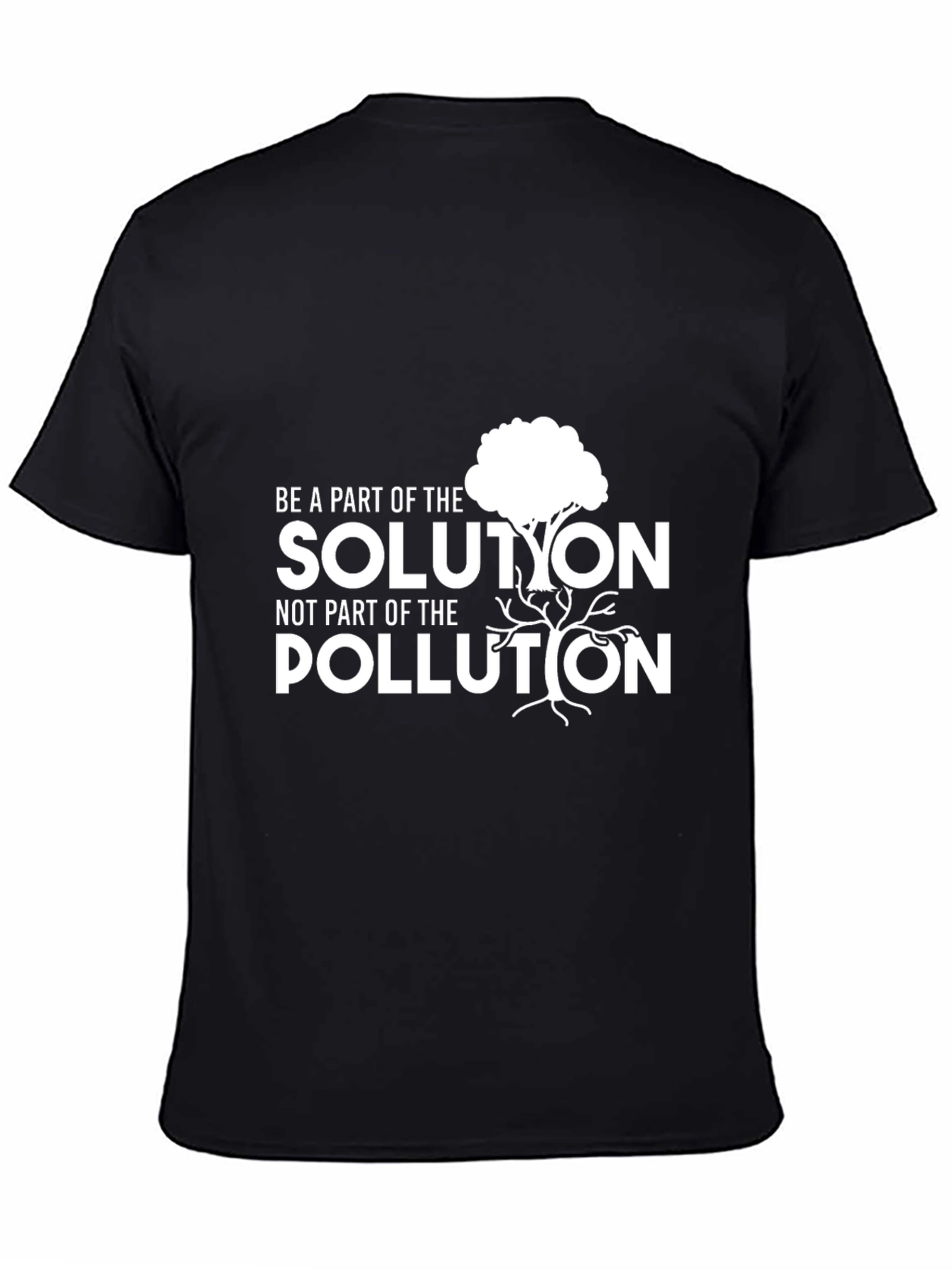 Black Eco-Friendly Graphic T-Shirt - Solution, Not Pollution view 4