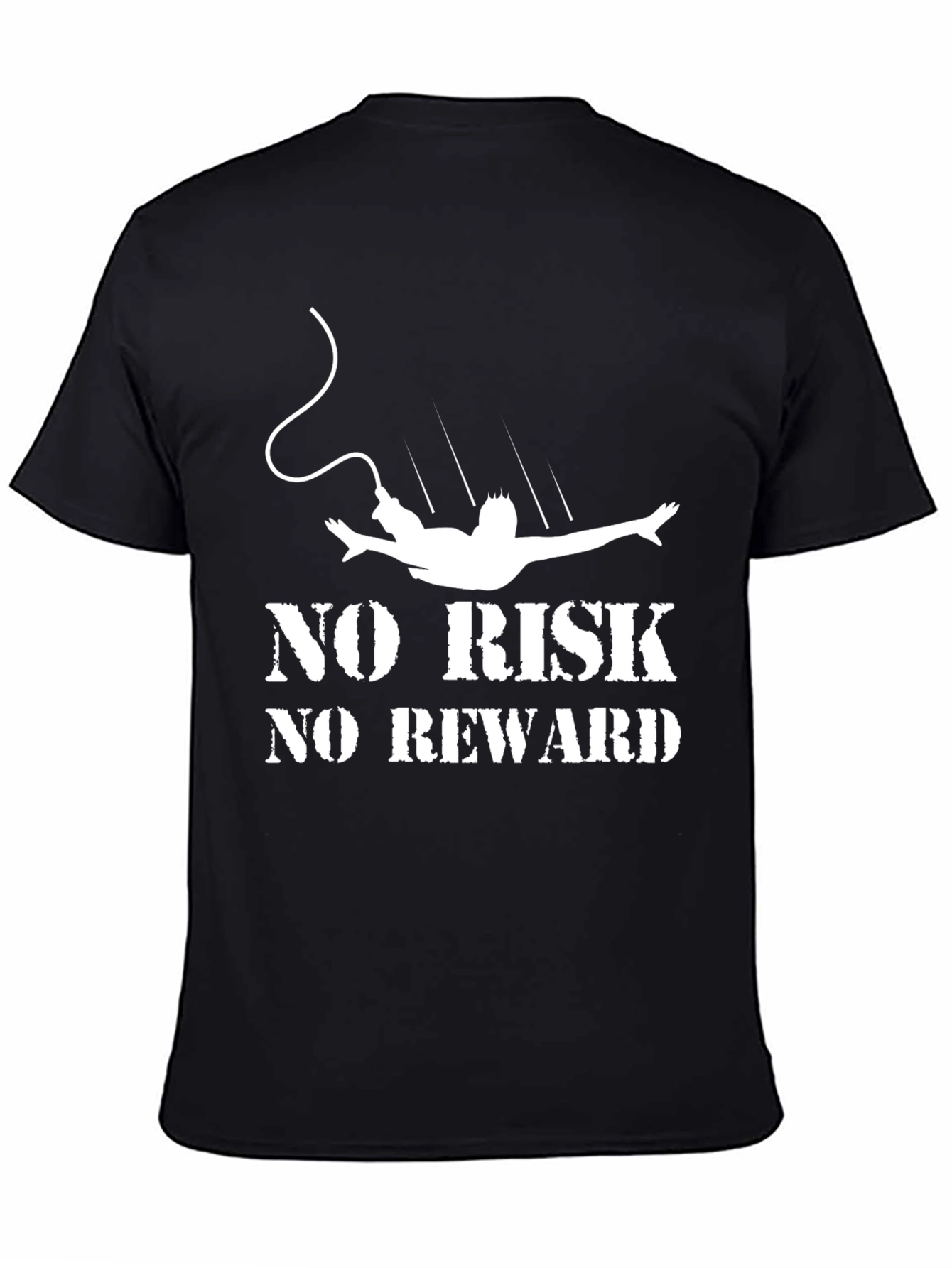 Black No Risk, No Reward Bungee Jumping T-Shirt view 4