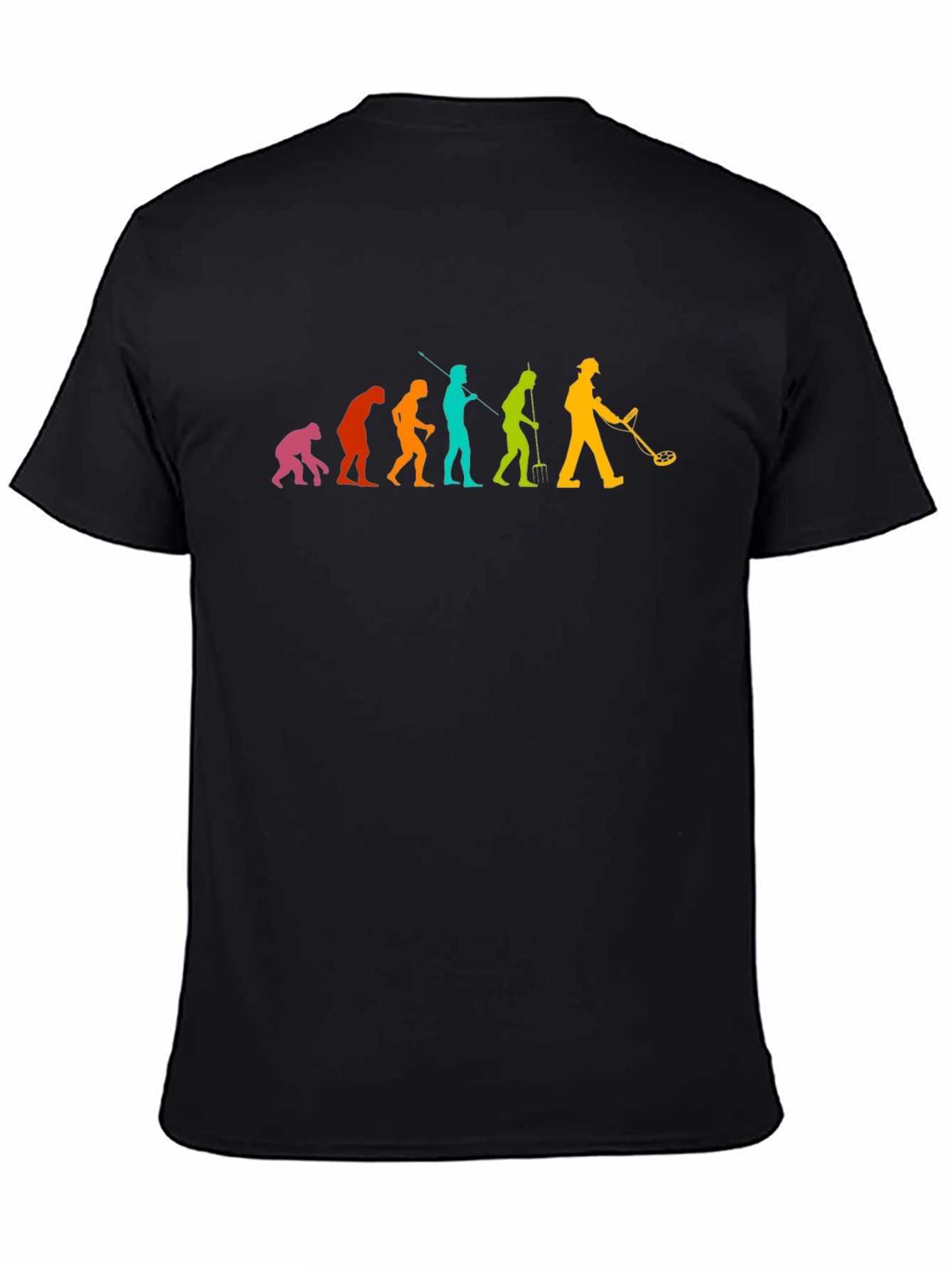 Black Evolution of Metal Detecting T-Shirt view 4