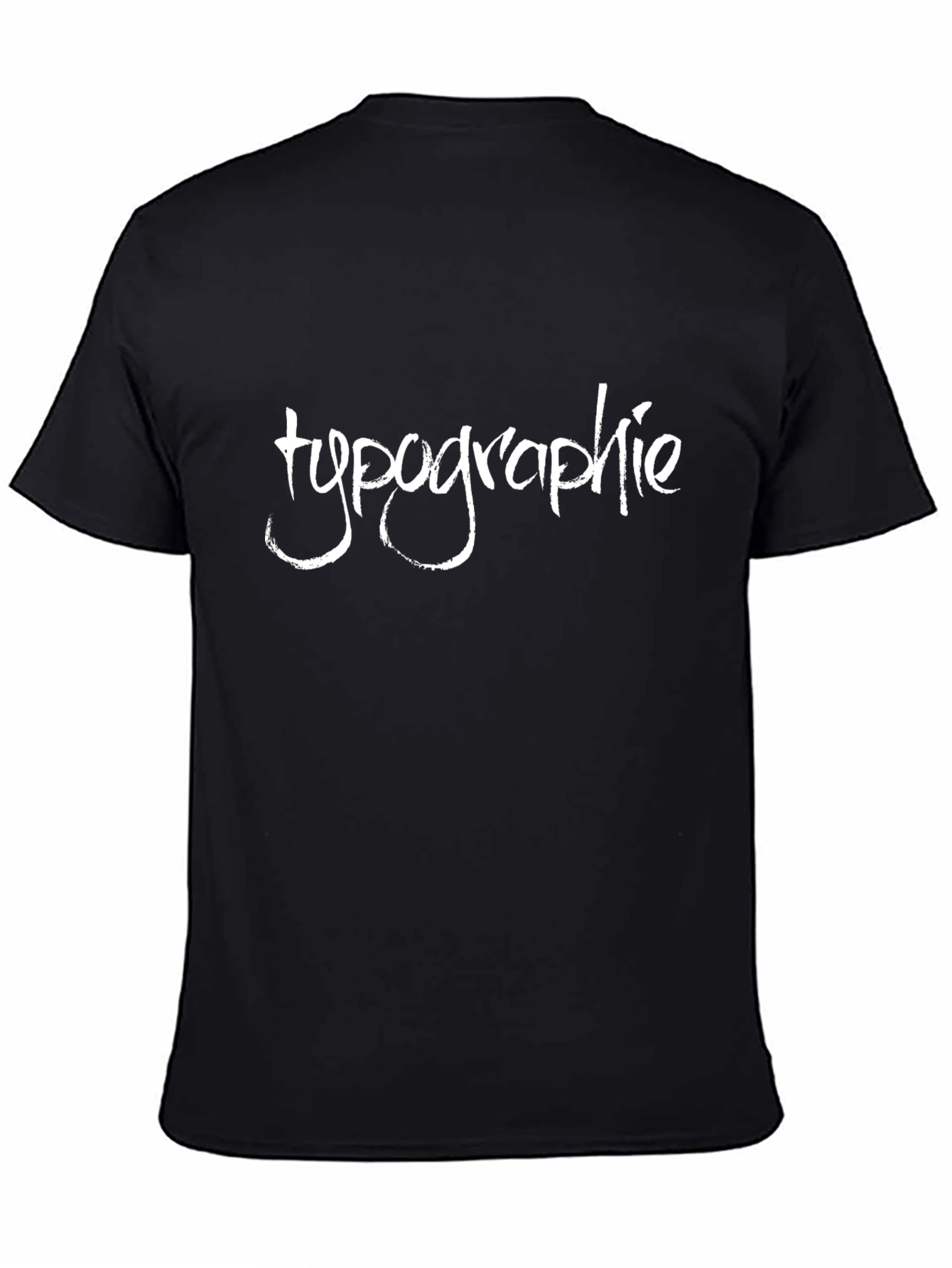 Black Typography Graphic Black T-Shirt view 4