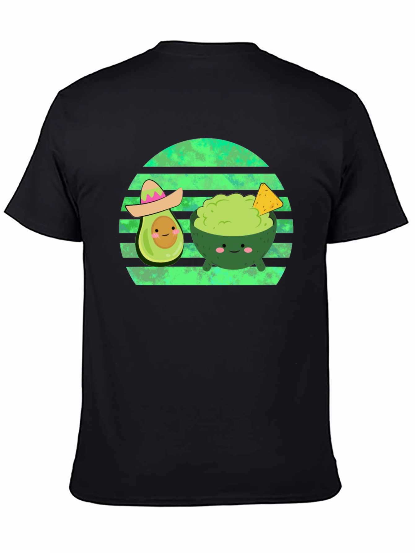 Black Cute Avocado Guac T-Shirt - Foodie Fun! view 4