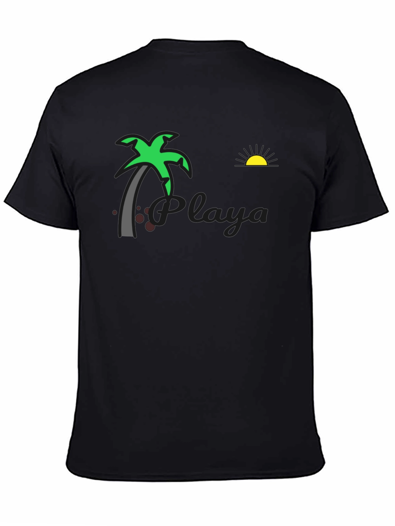Black Playa Beach Graphic T-Shirt - Tropical Vacation Vibes view 4