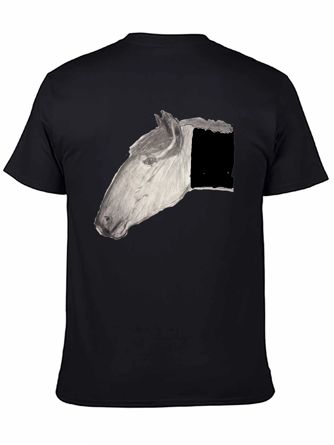 Black Horse Graphic Black T-Shirt view 4