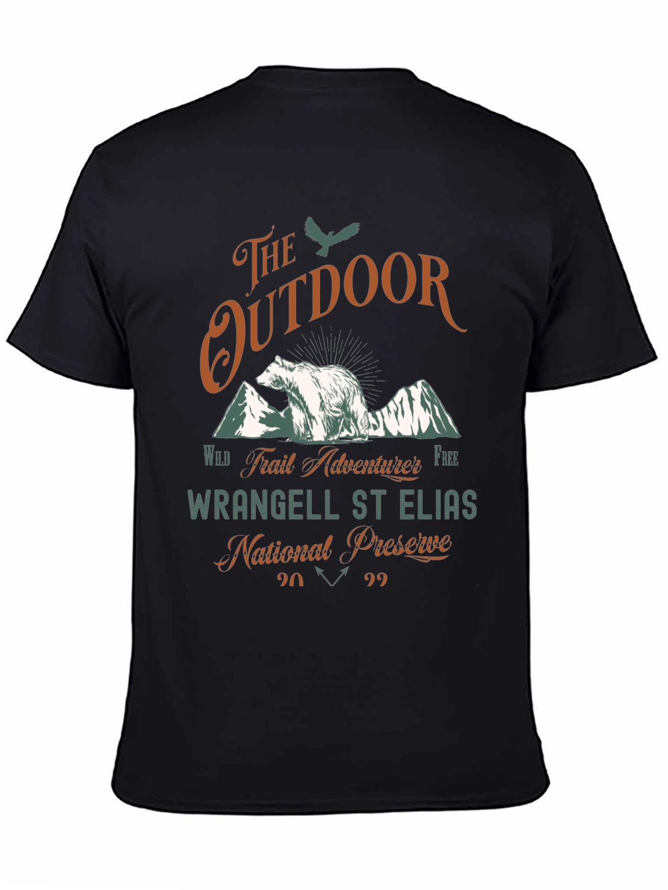 Black The Outdoor Wrangell St Elias National Preserve T-Shirt view 4