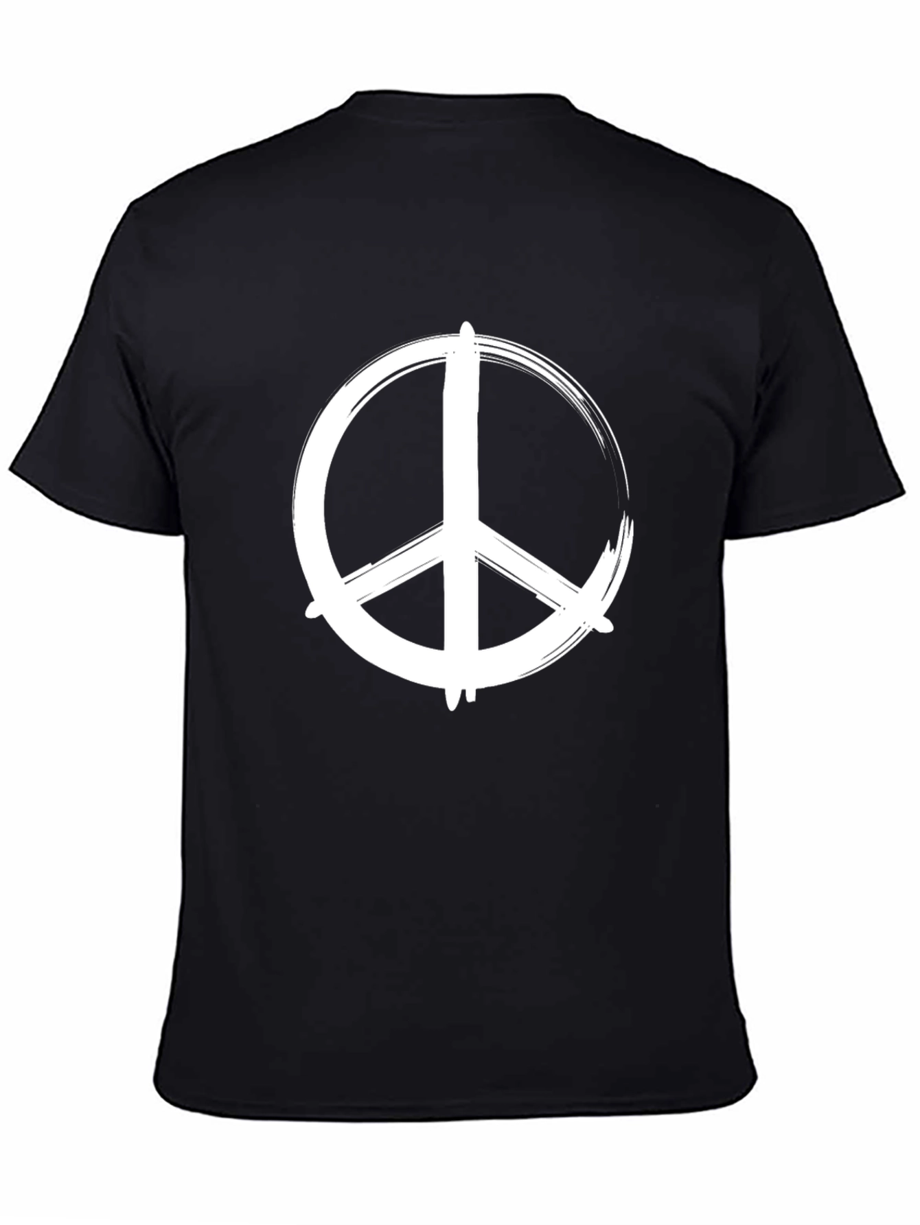 Black Peace Sign Graphic Tee - Stylish Black T-Shirt view 4