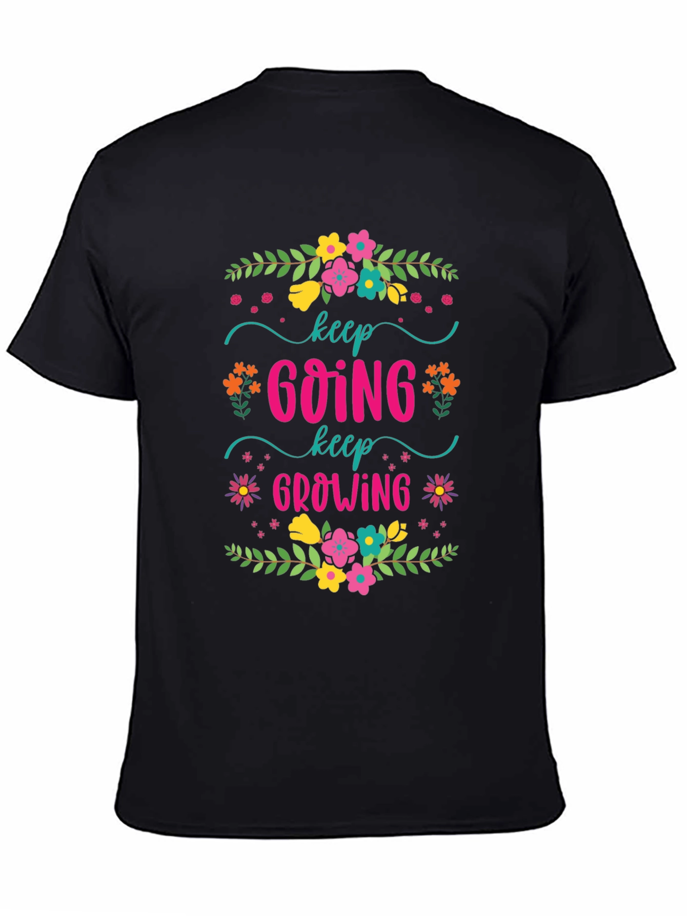 Black Keep Going Keep Growing Graphic Tee view 4