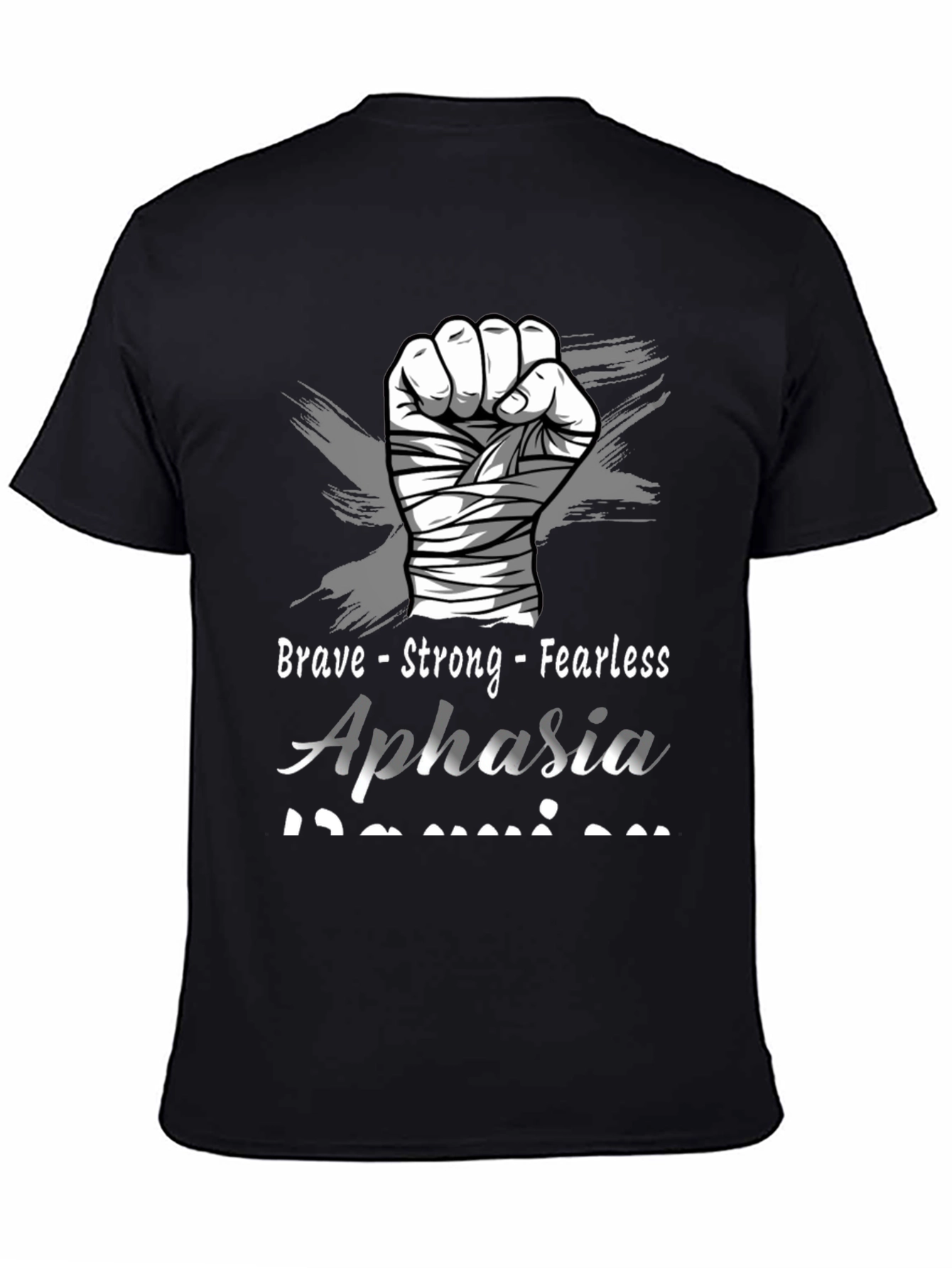 Black Brave Aphasia Awareness T-Shirt view 4
