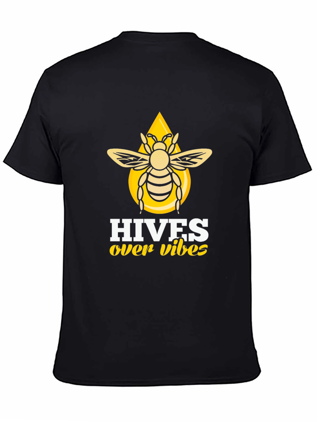 Black Hives Over Vibes T-Shirt - Honeybee Graphic Tee view 4