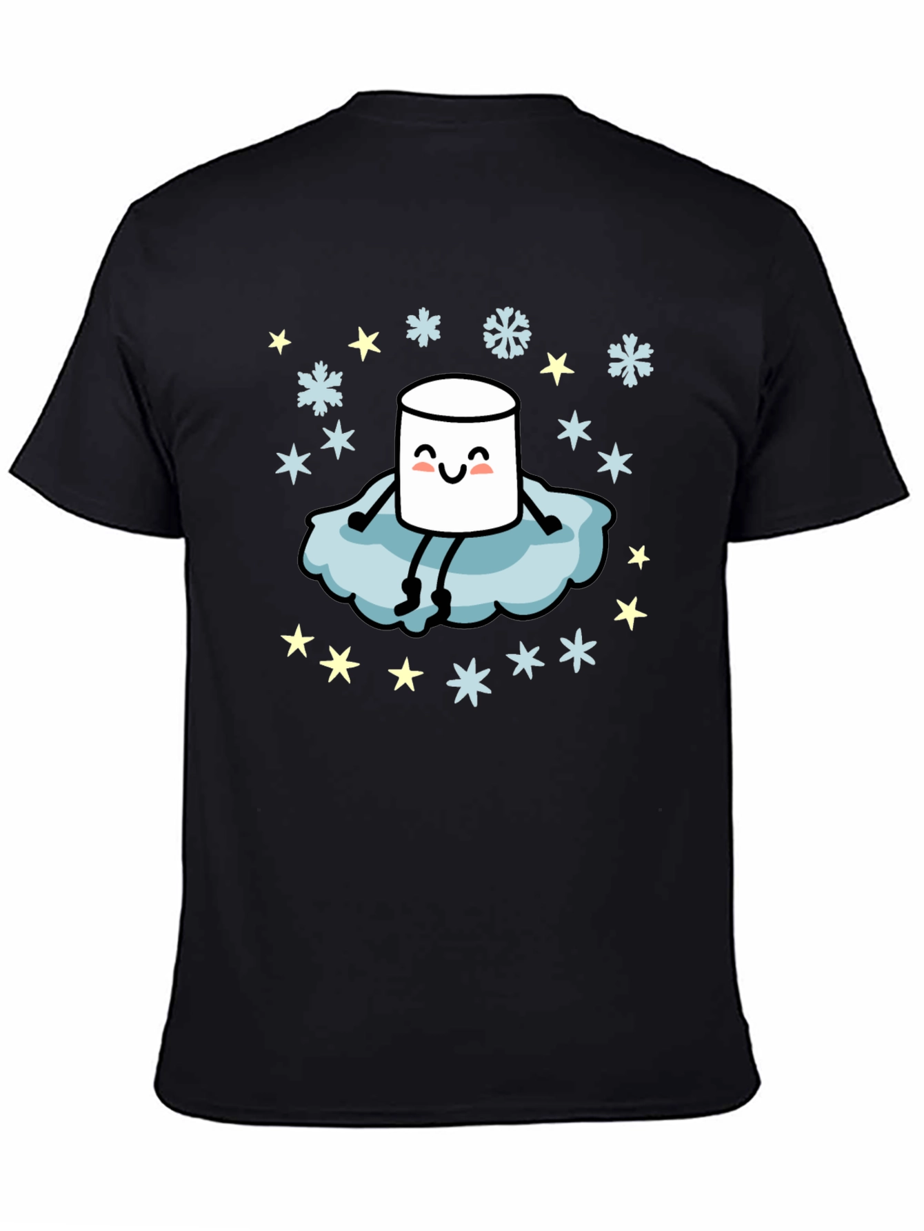 Black Marshmallow on Cloud T-Shirt view 4