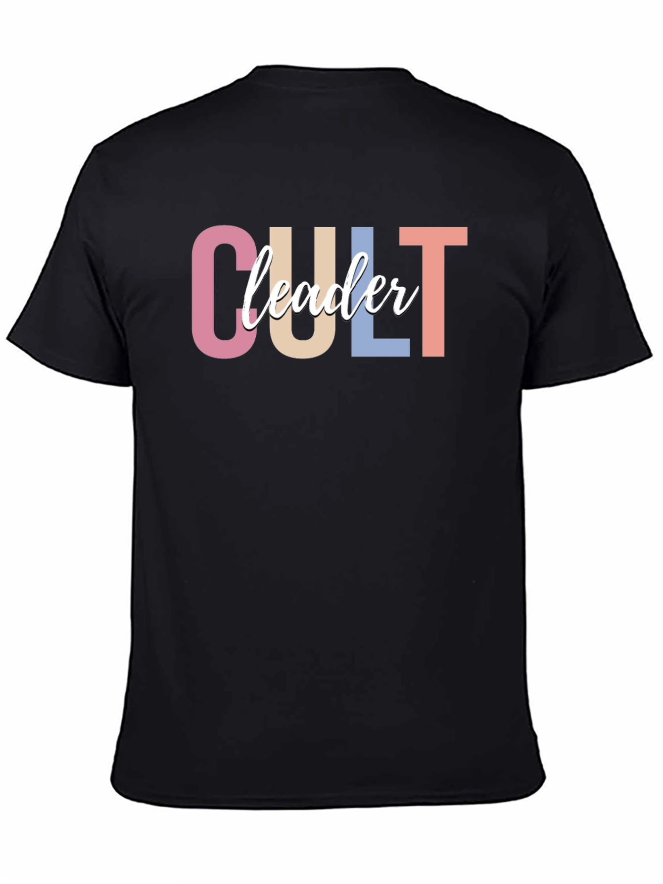 Black Cult Leader Graphic T-Shirt - Novelty Tee view 4