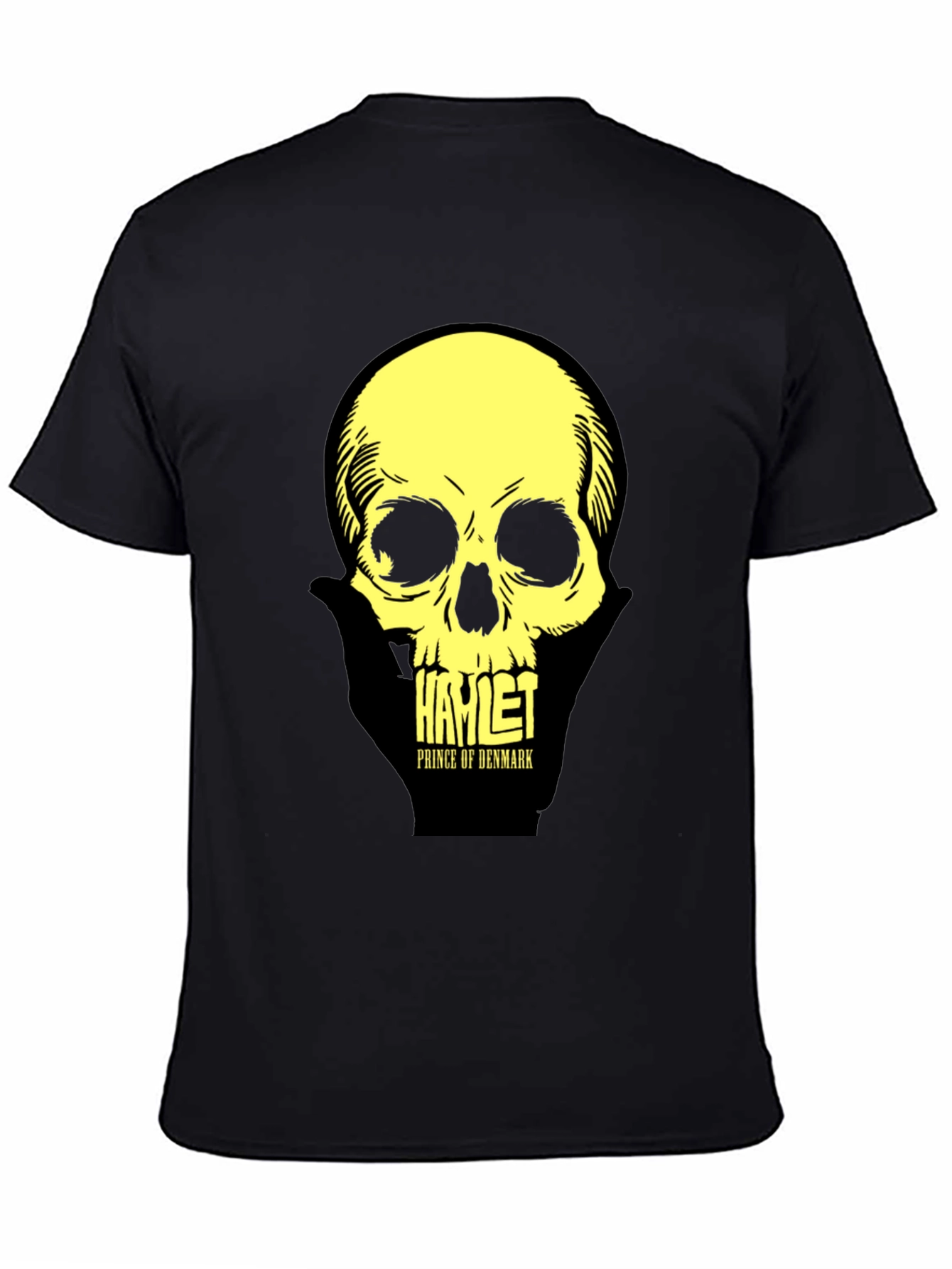Black Hamlet Skull T-Shirt: Prince of Denmark Graphic Tee view 4