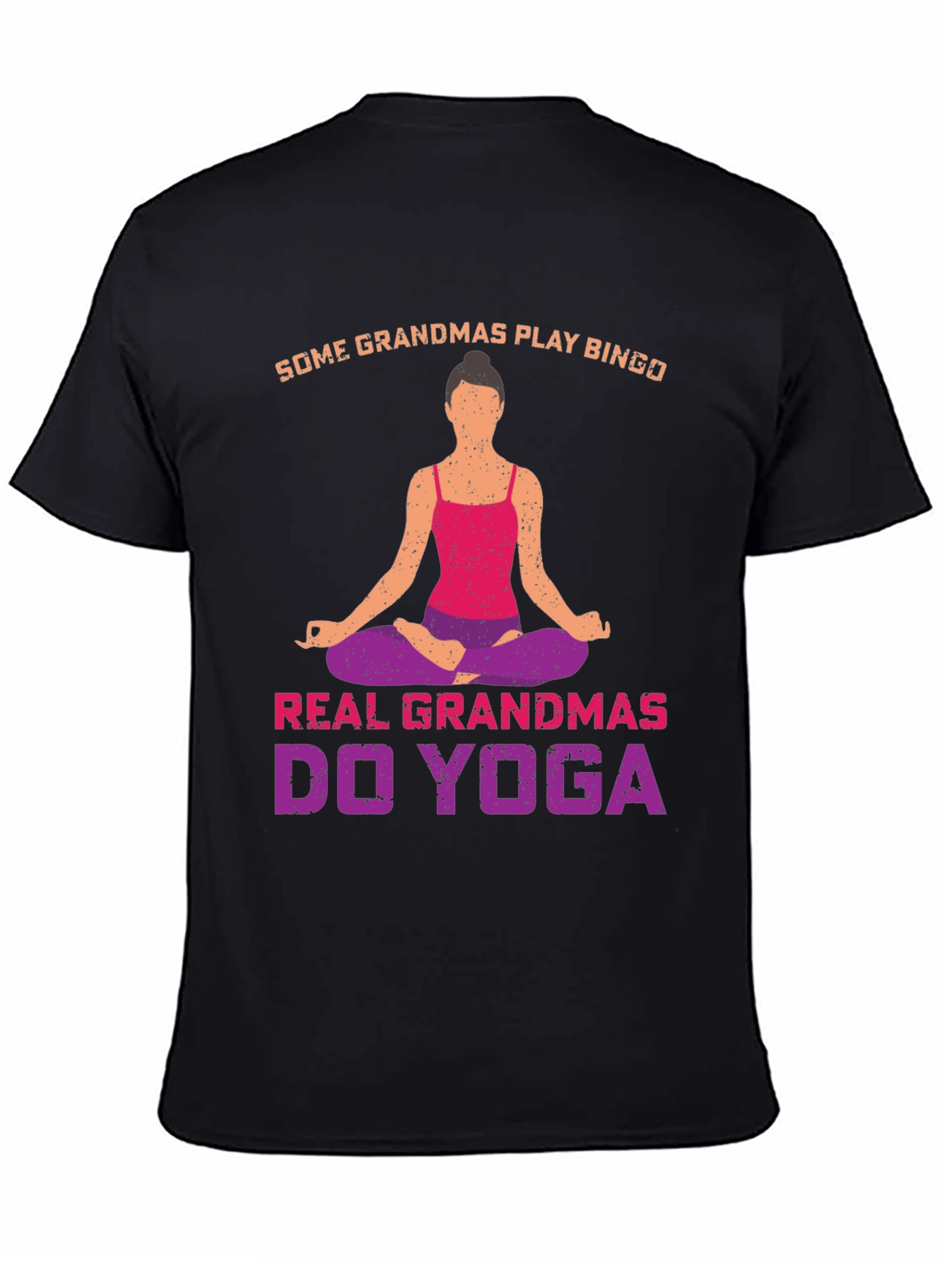 Black Yoga Grandmas T-Shirt - Play Bingo view 4