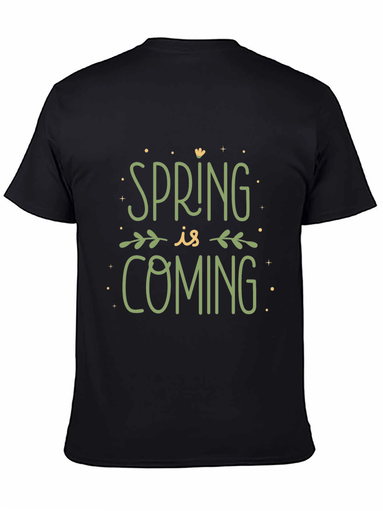 Black Spring is Coming Graphic Tee - Black view 4