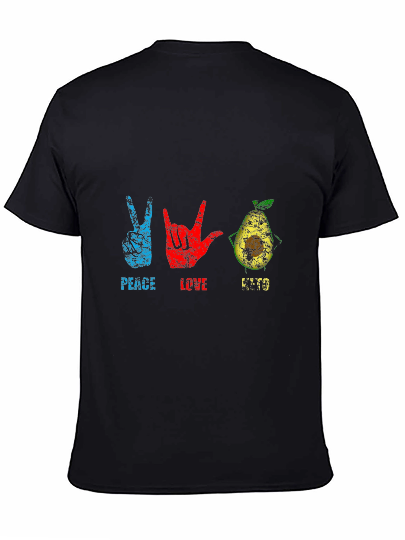 Black Peace Love Guac T-Shirt view 4