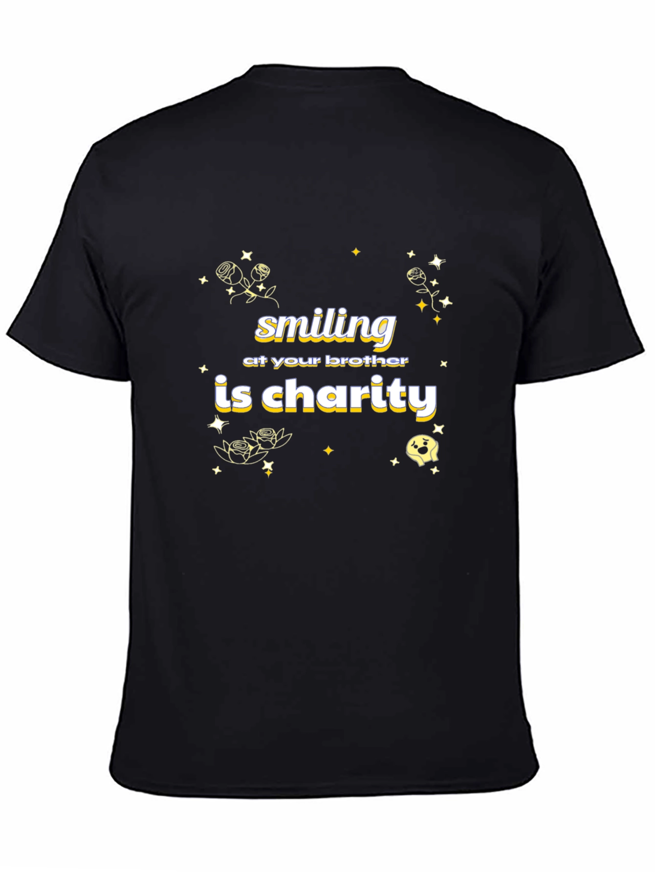 Black Smiling At Your Brother Is Charity Black T-Shirt view 4