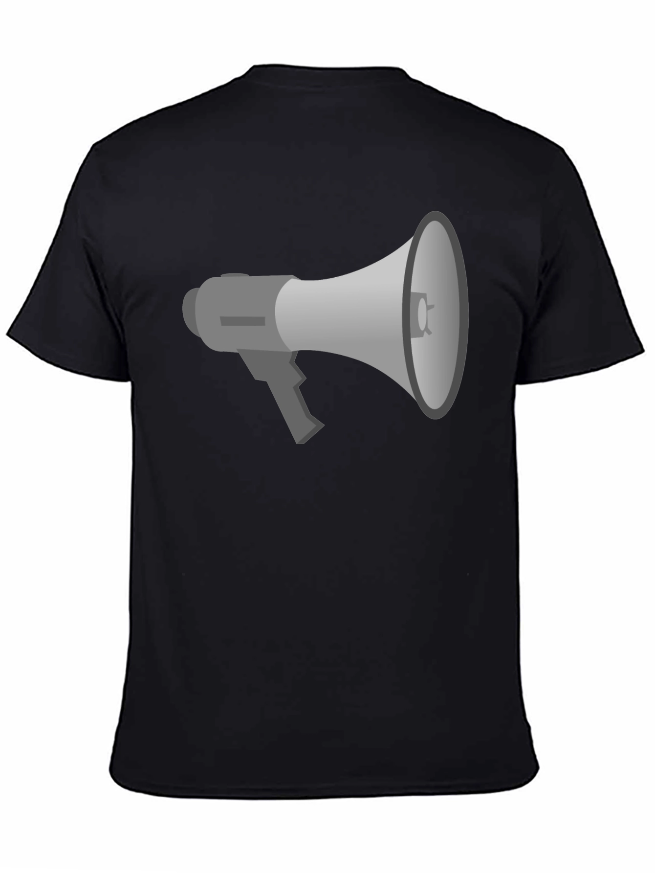 Black Megaphone Graphic Tee - Black Cotton T-Shirt view 4