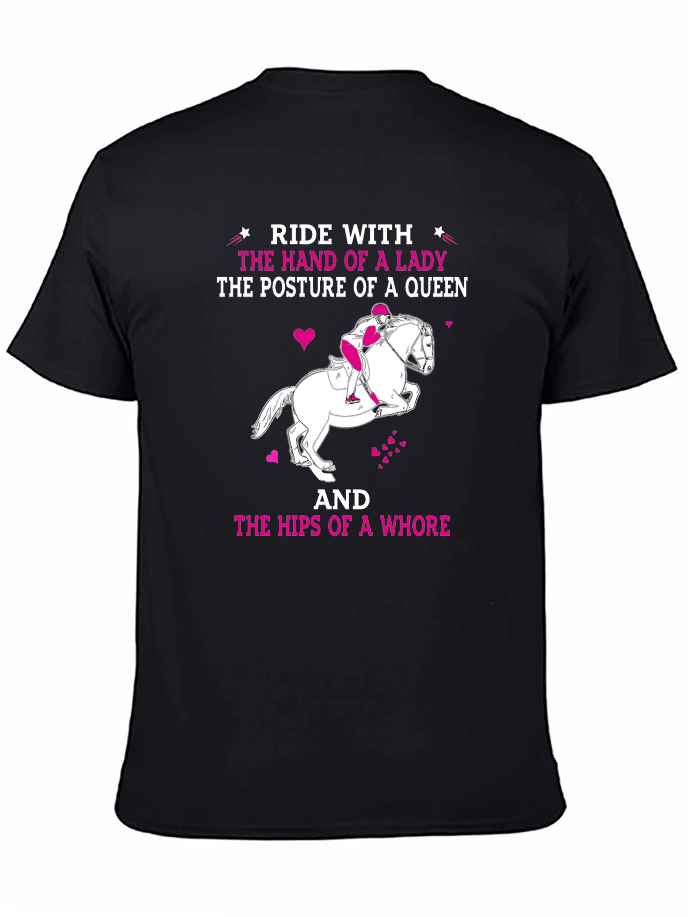 Black Ride With Lady Humor T-Shirt view 4