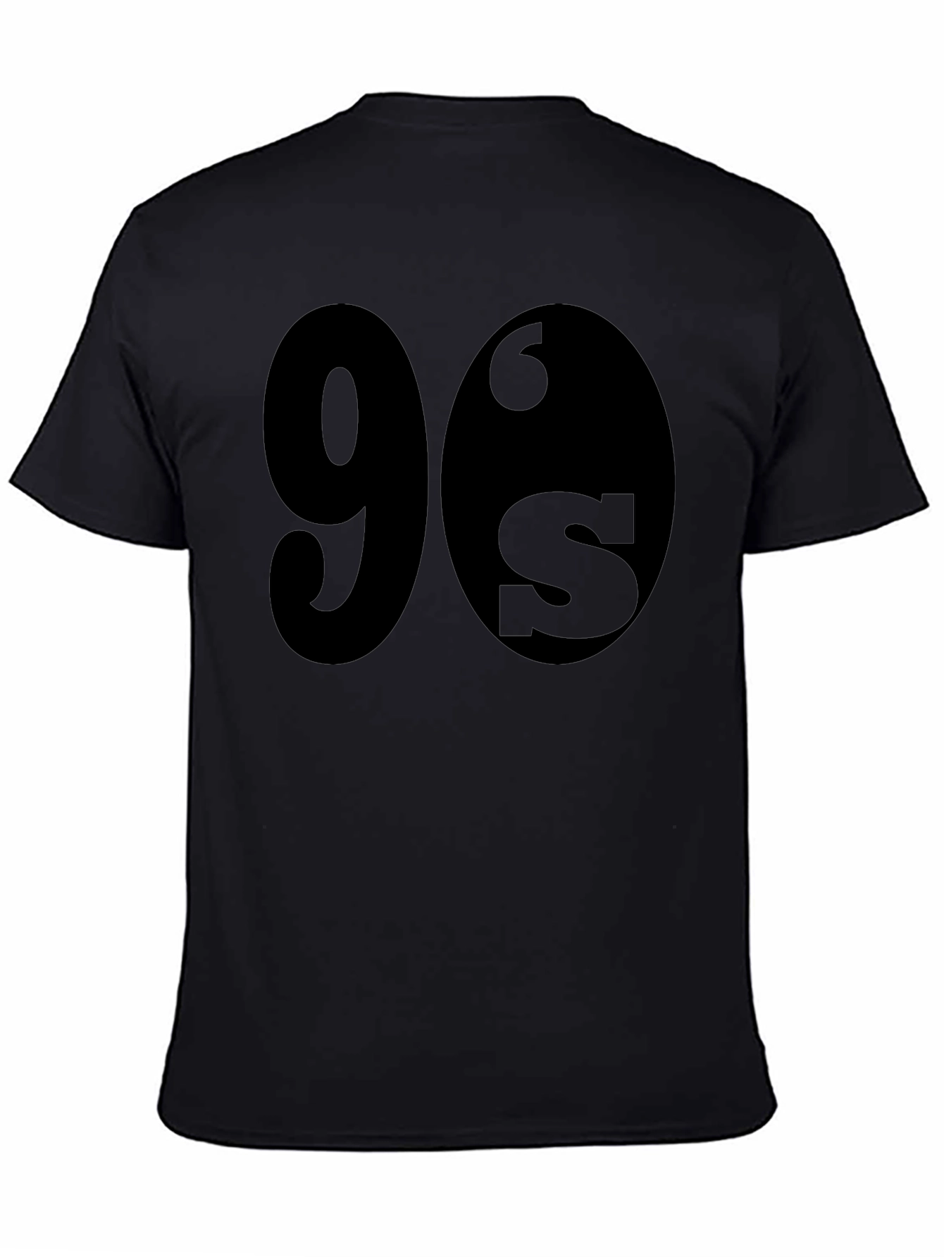Black 90's Style Black Crewneck T-Shirt view 4