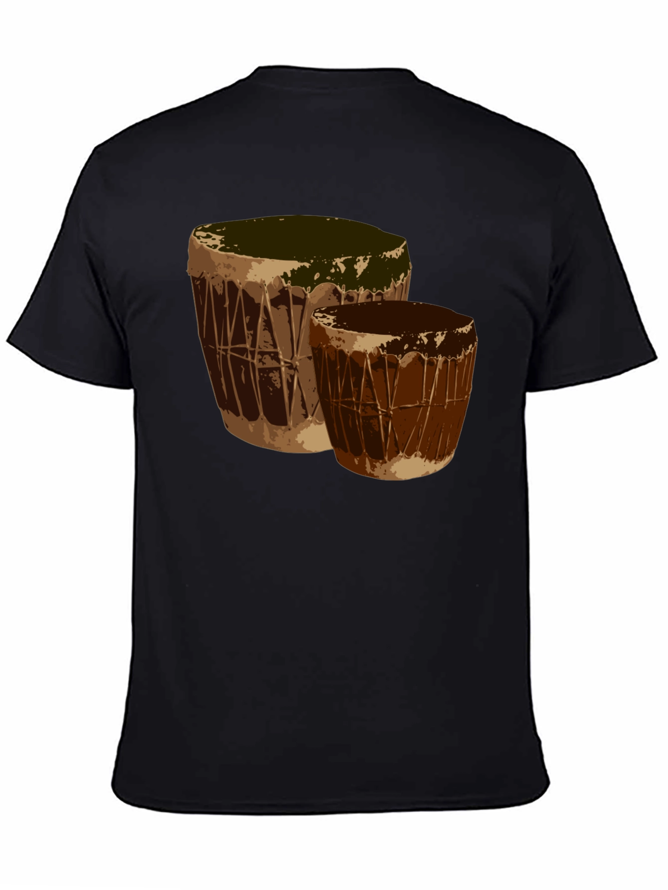 Black Stylish Drums Graphic Black T-Shirt view 4