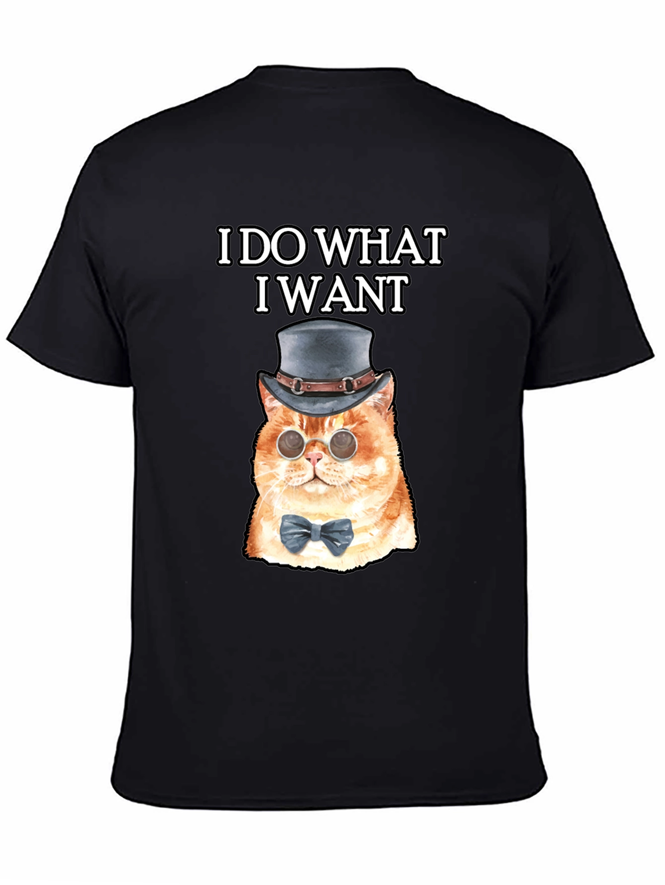 I Do What I Want Steampunk Cat Graphic T-Shirt - 4