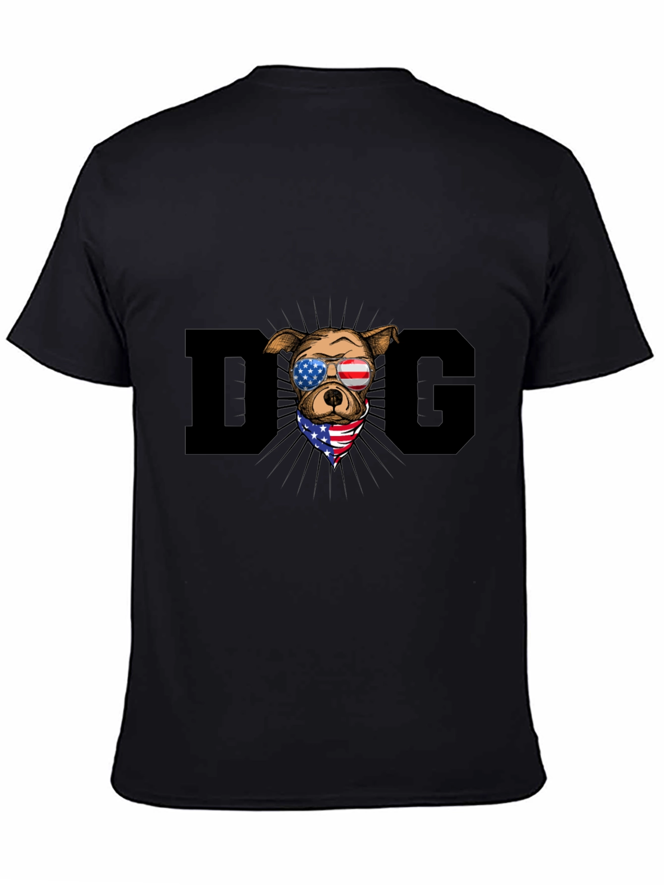 Black Patriotic Dog T-Shirt view 4