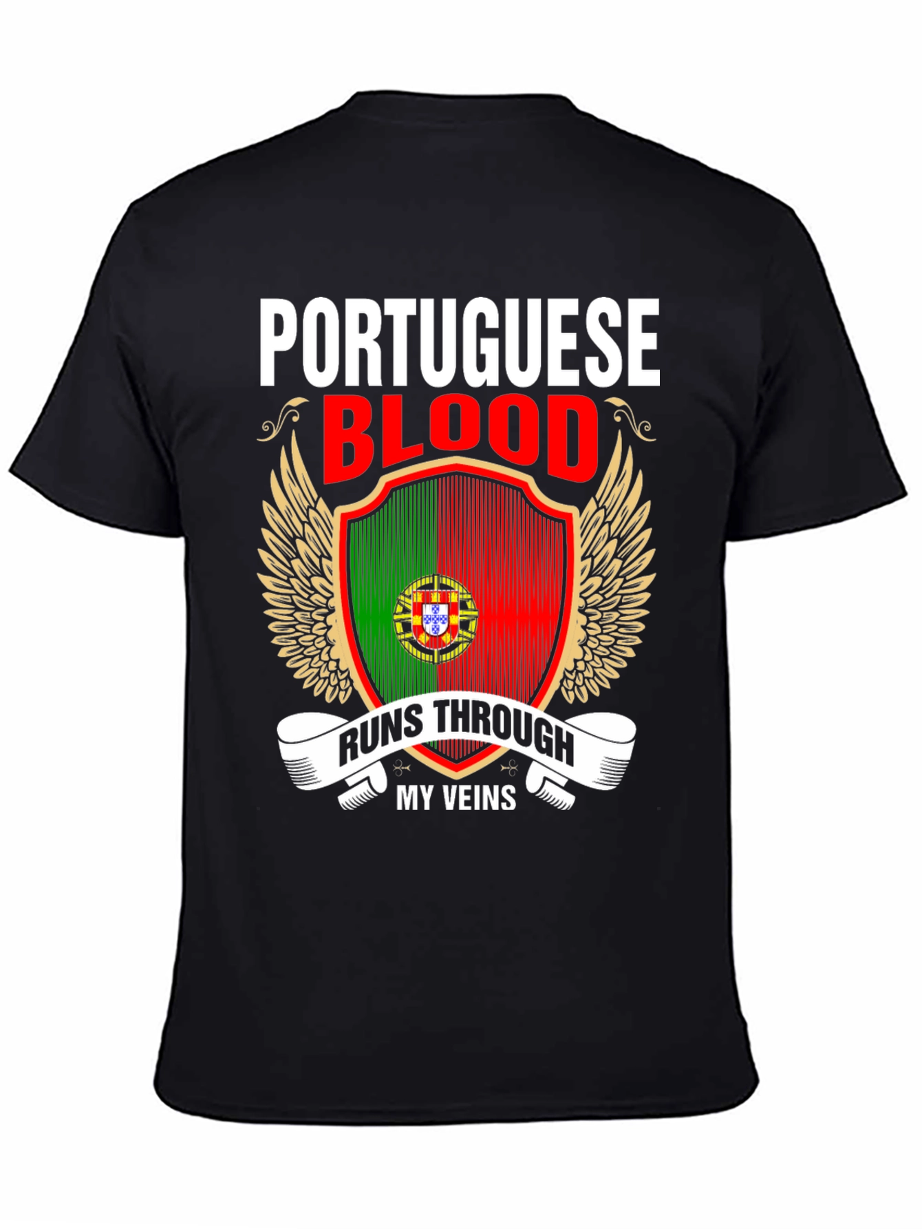 Portuguese Blood Runs Through My Veins Graphic Tee - 4