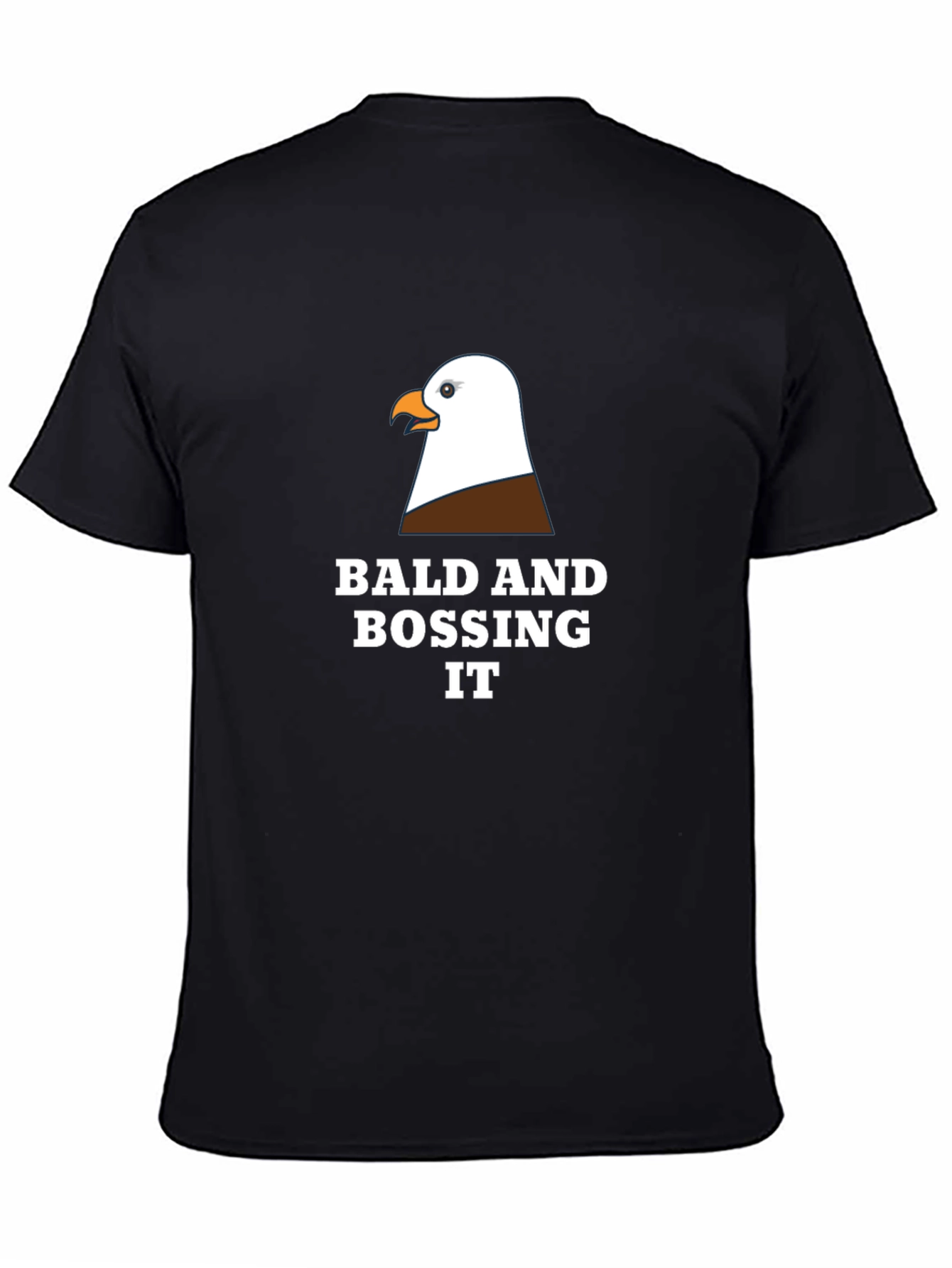Black Bald Eagle Boss T-Shirt - Funny Graphic Tee view 4