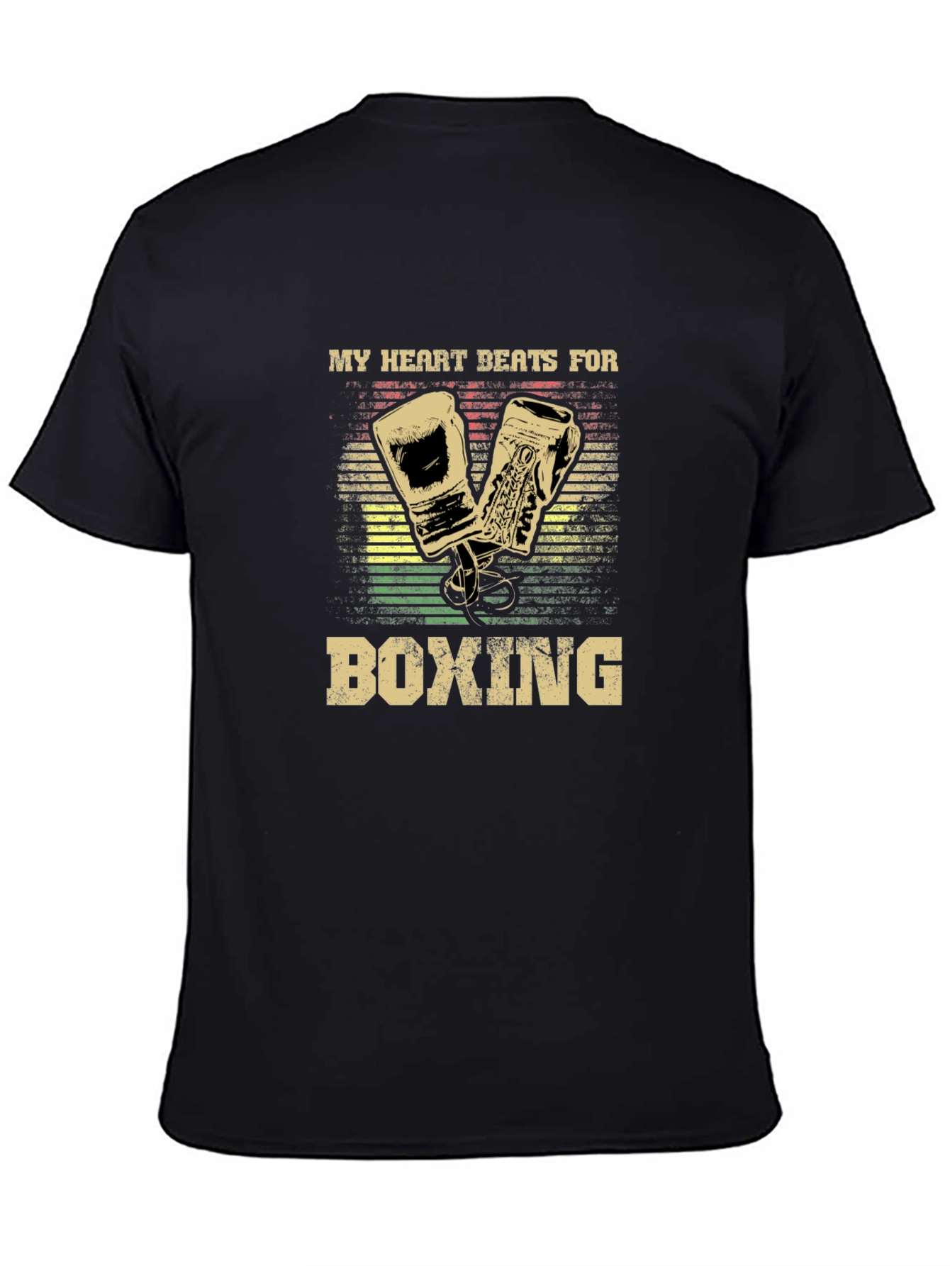Black My Heart Beats For Boxing Graphic Tee view 4