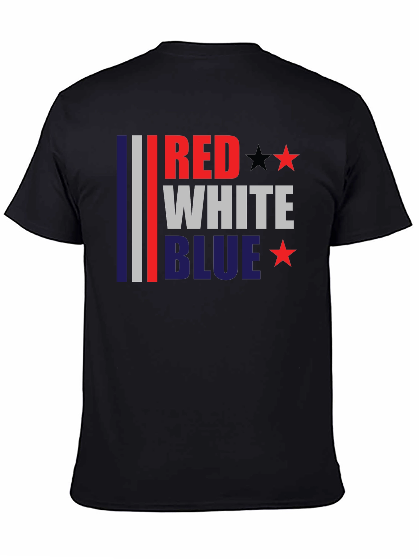 Black Red White Blue Patriotic T-Shirt view 4