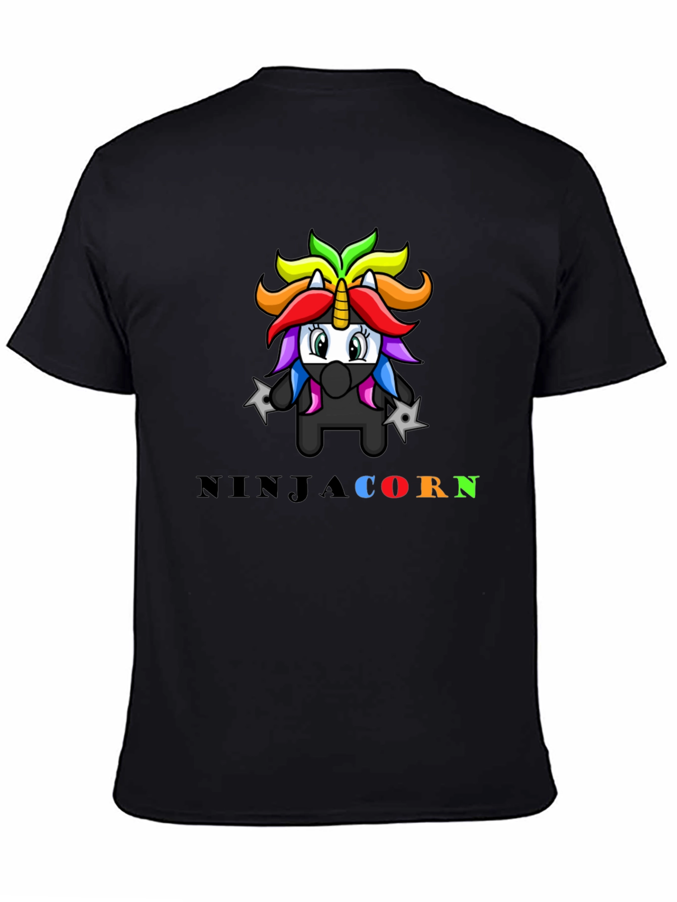 Black Ninja Unicorn Graphic T-Shirt view 4