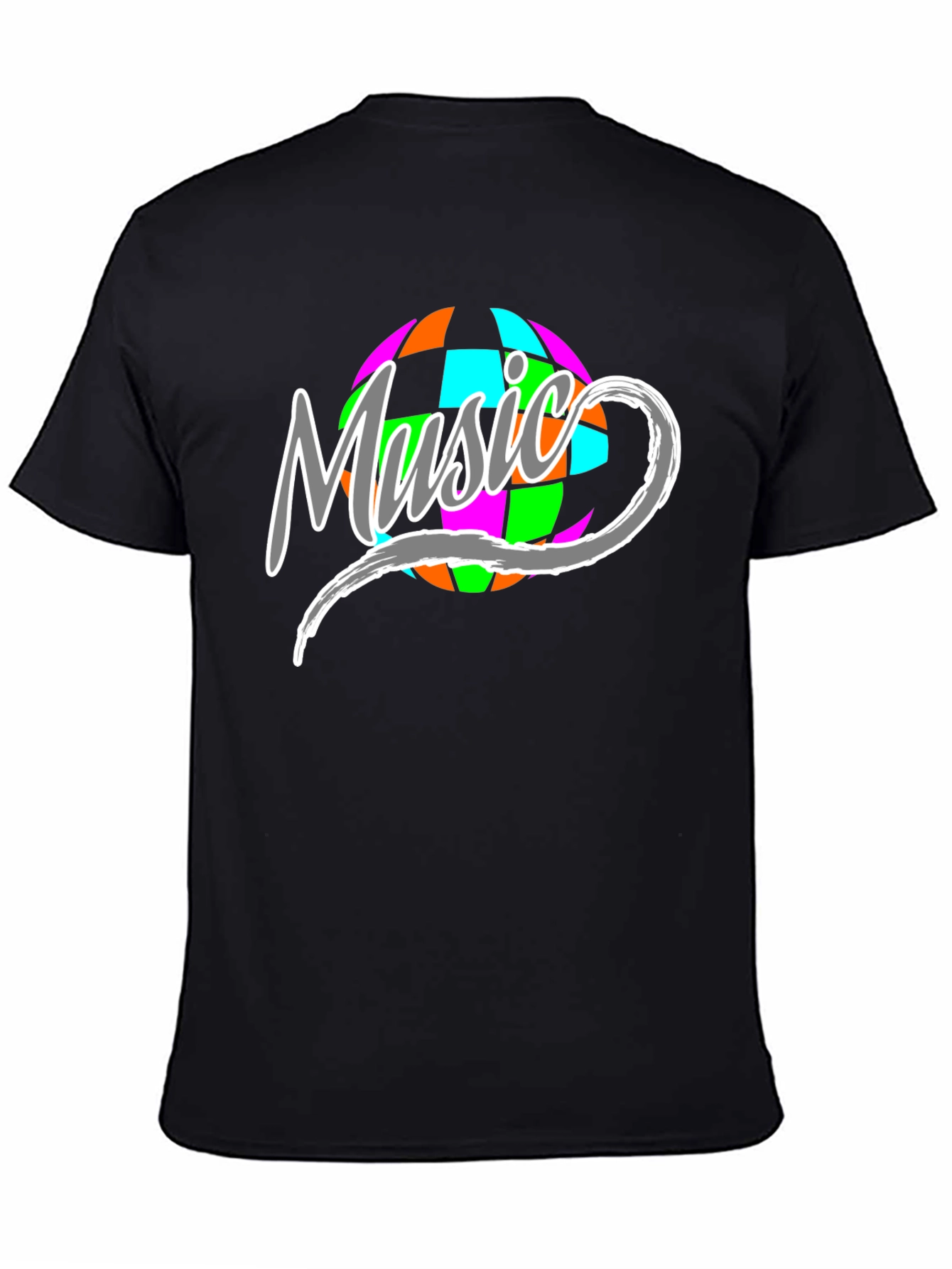 Black Music Disco Ball Graphic T-Shirt view 4