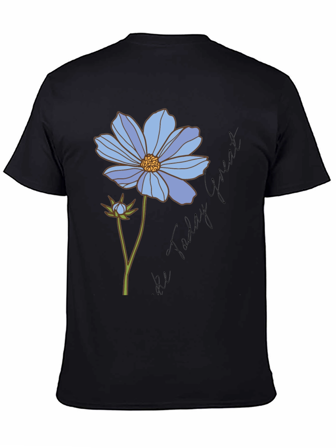Black Floral Graphic T-Shirt - Be Today Great view 4