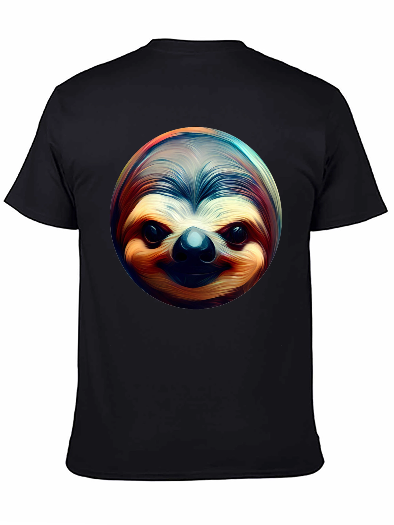 Black Sloth Face Graphic Tee - Black Casual Shirt view 4