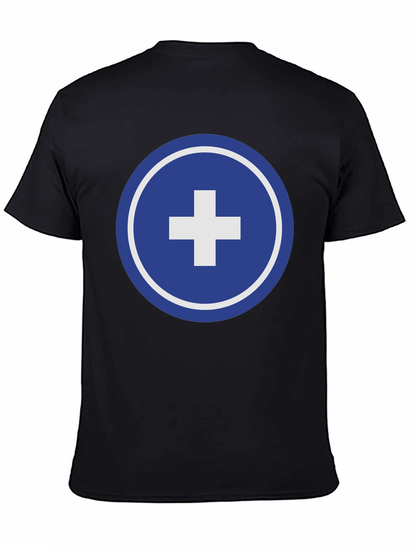 Black Blue Plus Sign Graphic Tee view 4
