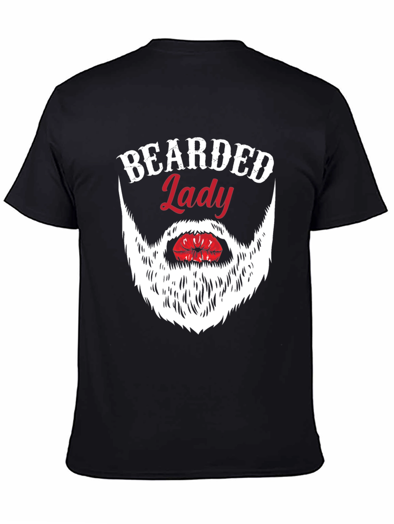 Black Bearded Lady Graphic Tee - Novelty Humor T-Shirt view 4