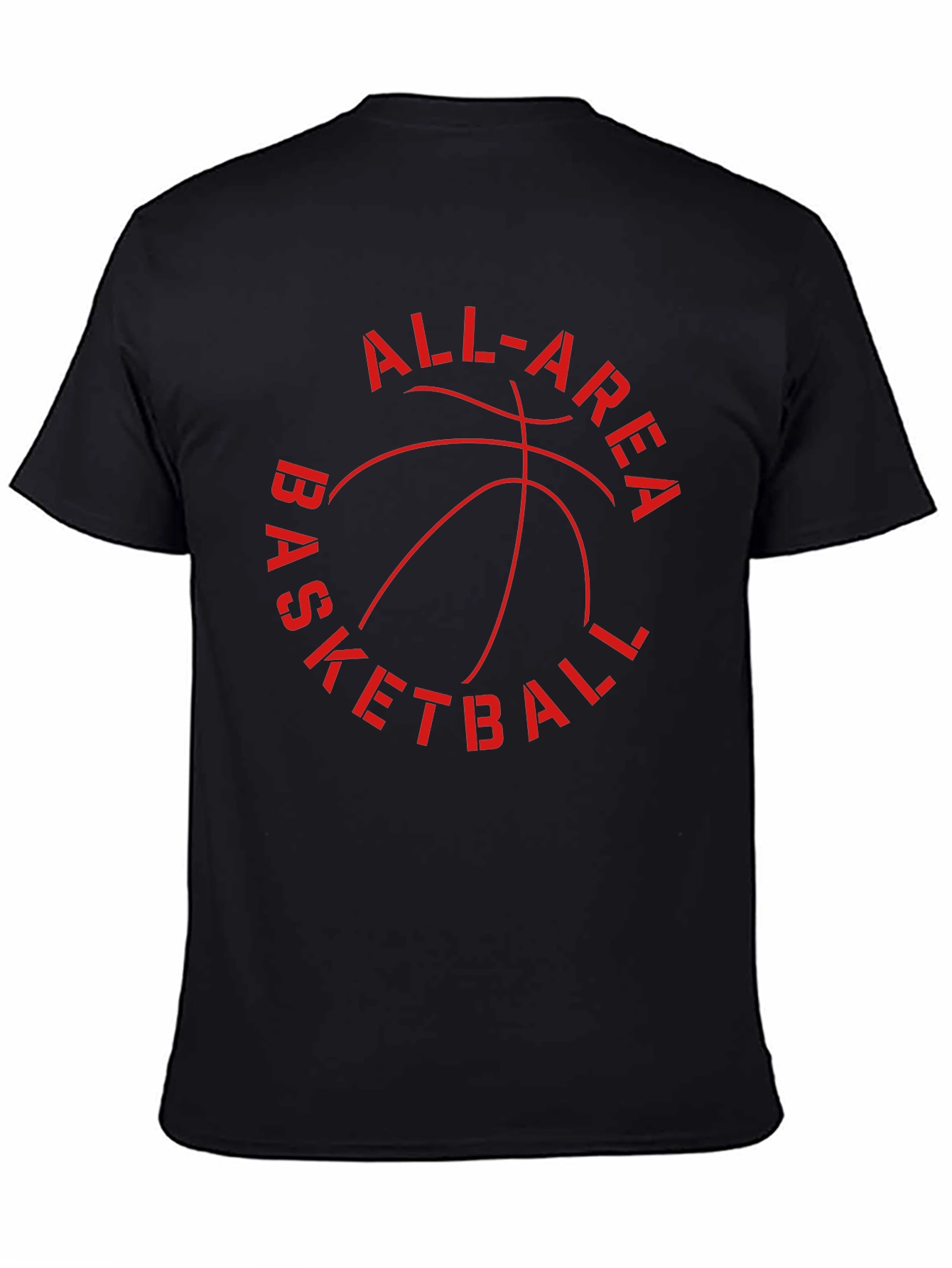 Black All-Area Basketball Graphic T-Shirt view 4