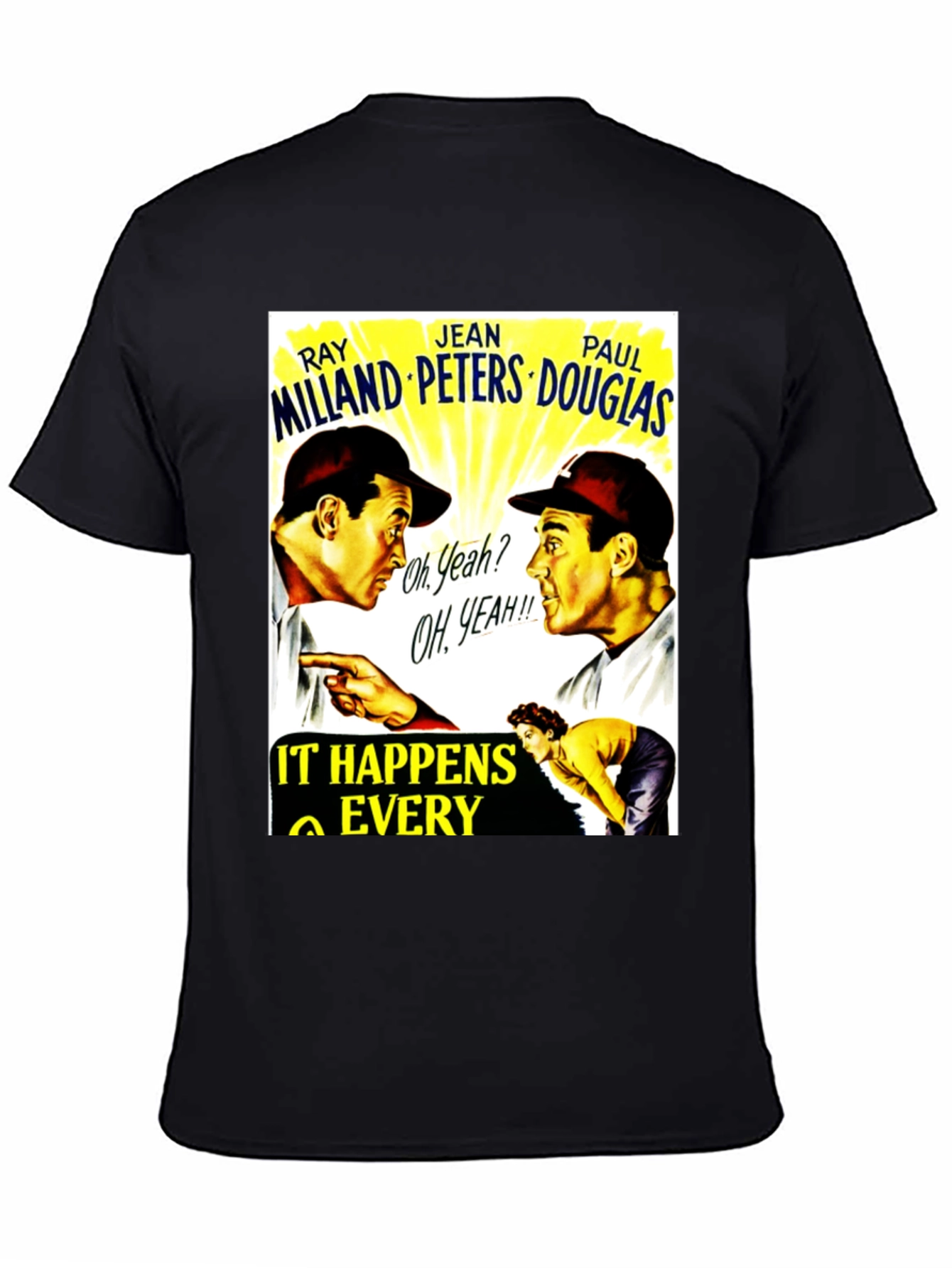 Black It Happens Every Spring Movie Poster T-Shirt view 4
