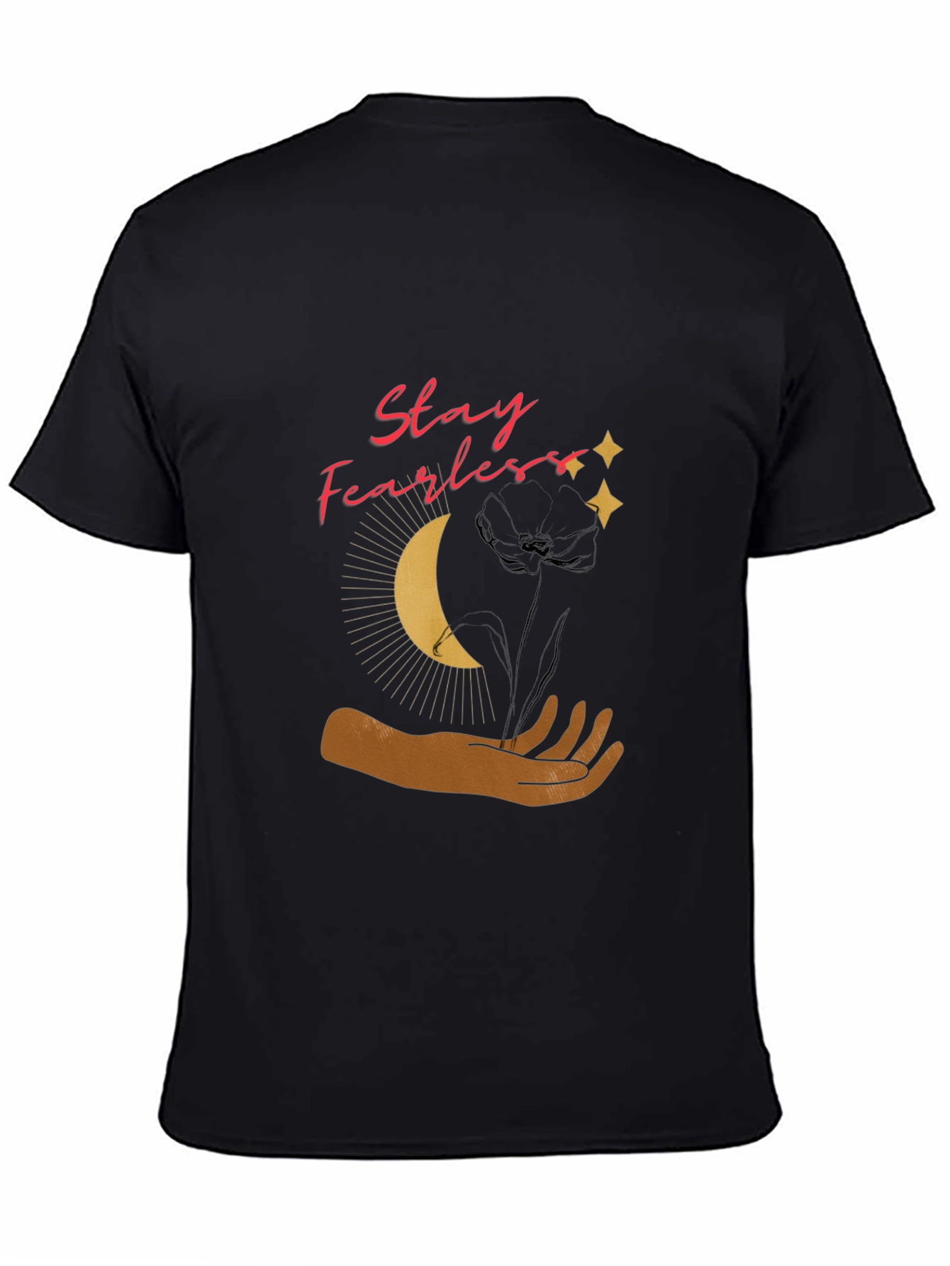 Black Stay Fearless Graphic T-Shirt view 4