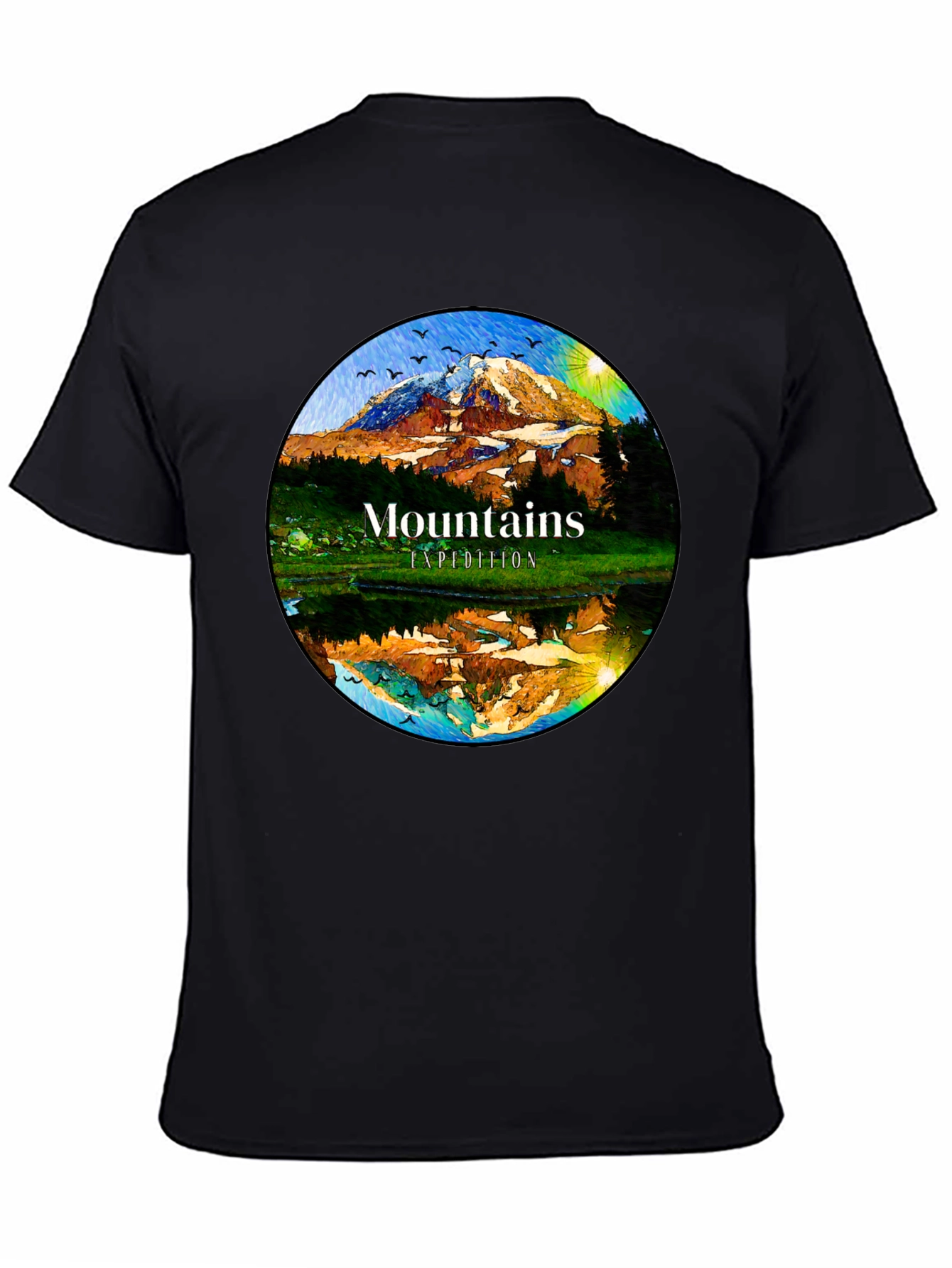 Black Mountains Expedition Graphic Tee - Black Cotton Blend view 4