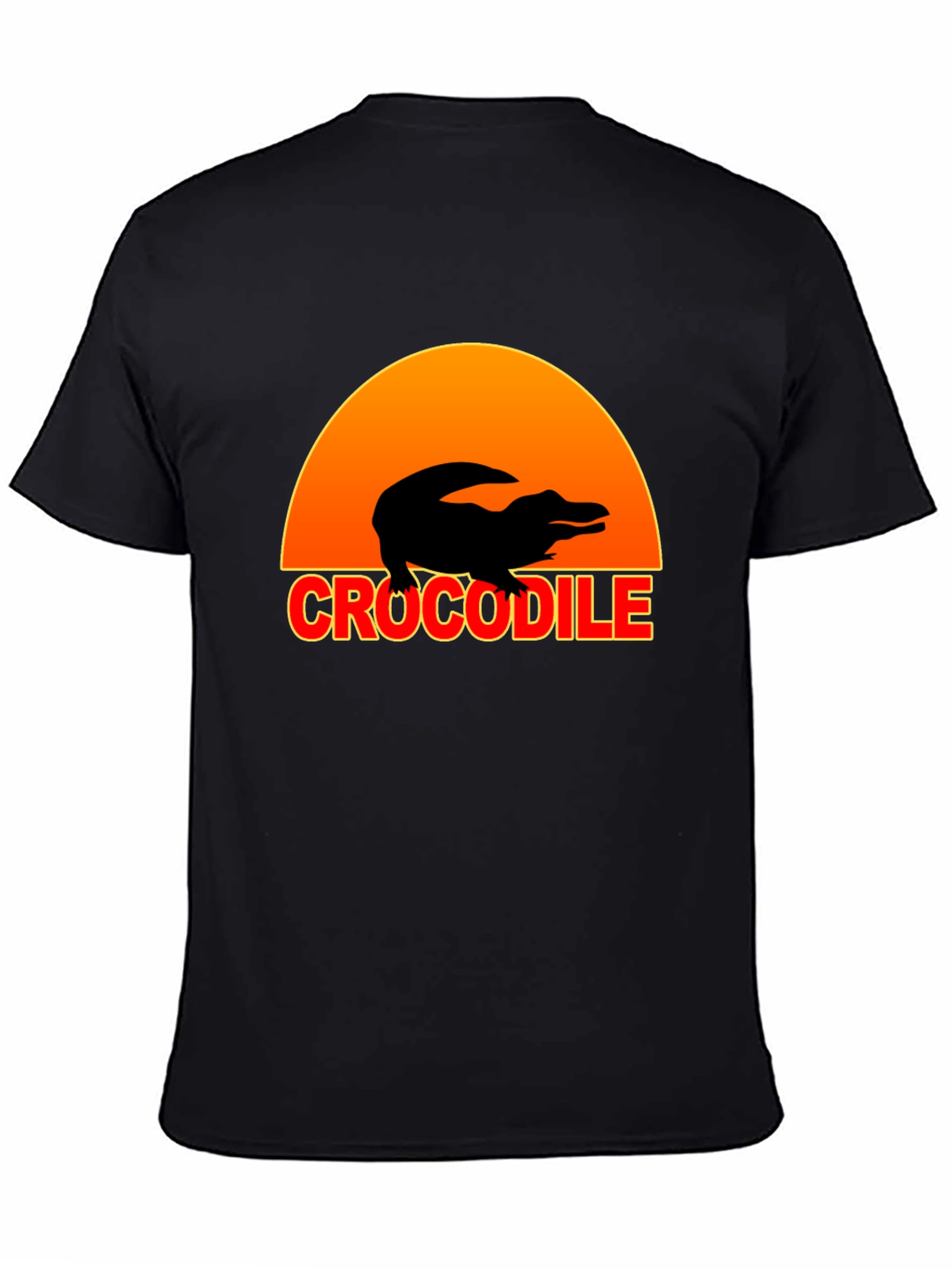 Black Crocodile Sunset Graphic Tee - Black view 4