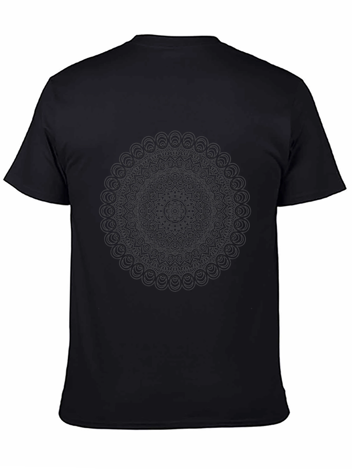 Black Men's Black Mandala Graphic Tee - Stylish & Comfortable view 4