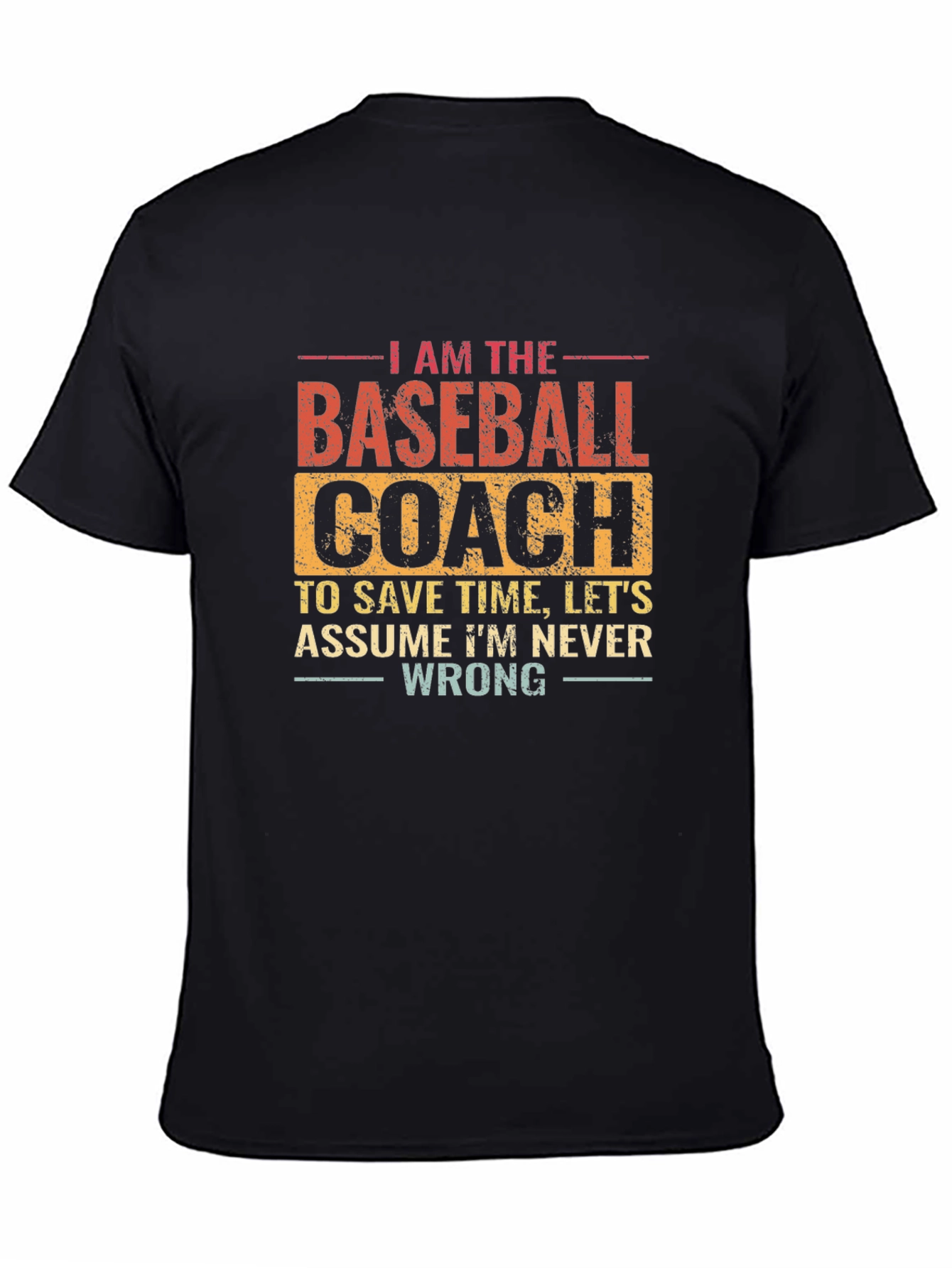 Black Baseball Coach T-Shirt: Funny Slogan Tee view 4
