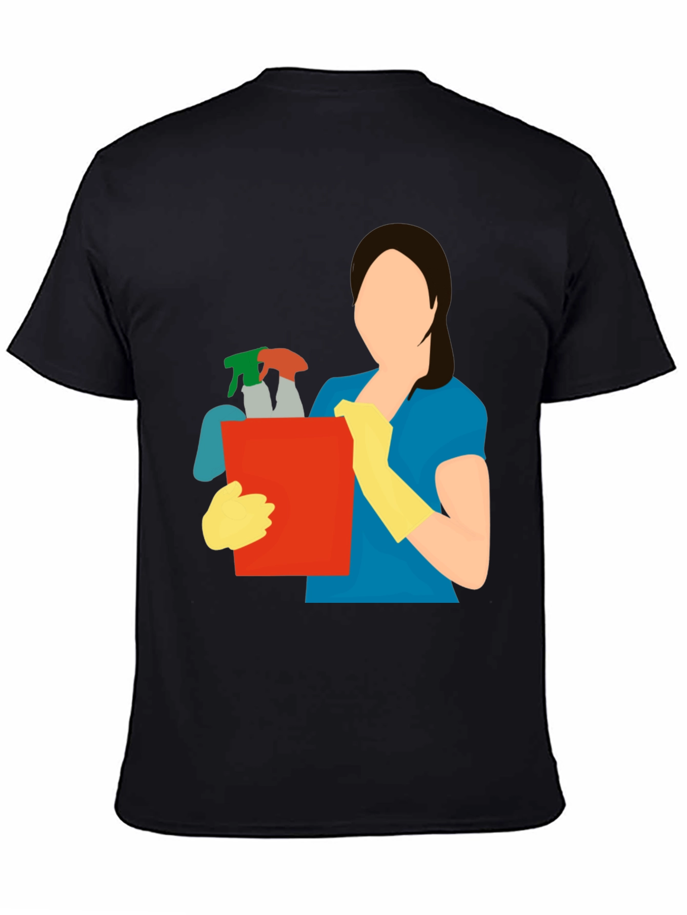 Black Cleaning Crew Graphic Tee - Black Cotton Blend view 4