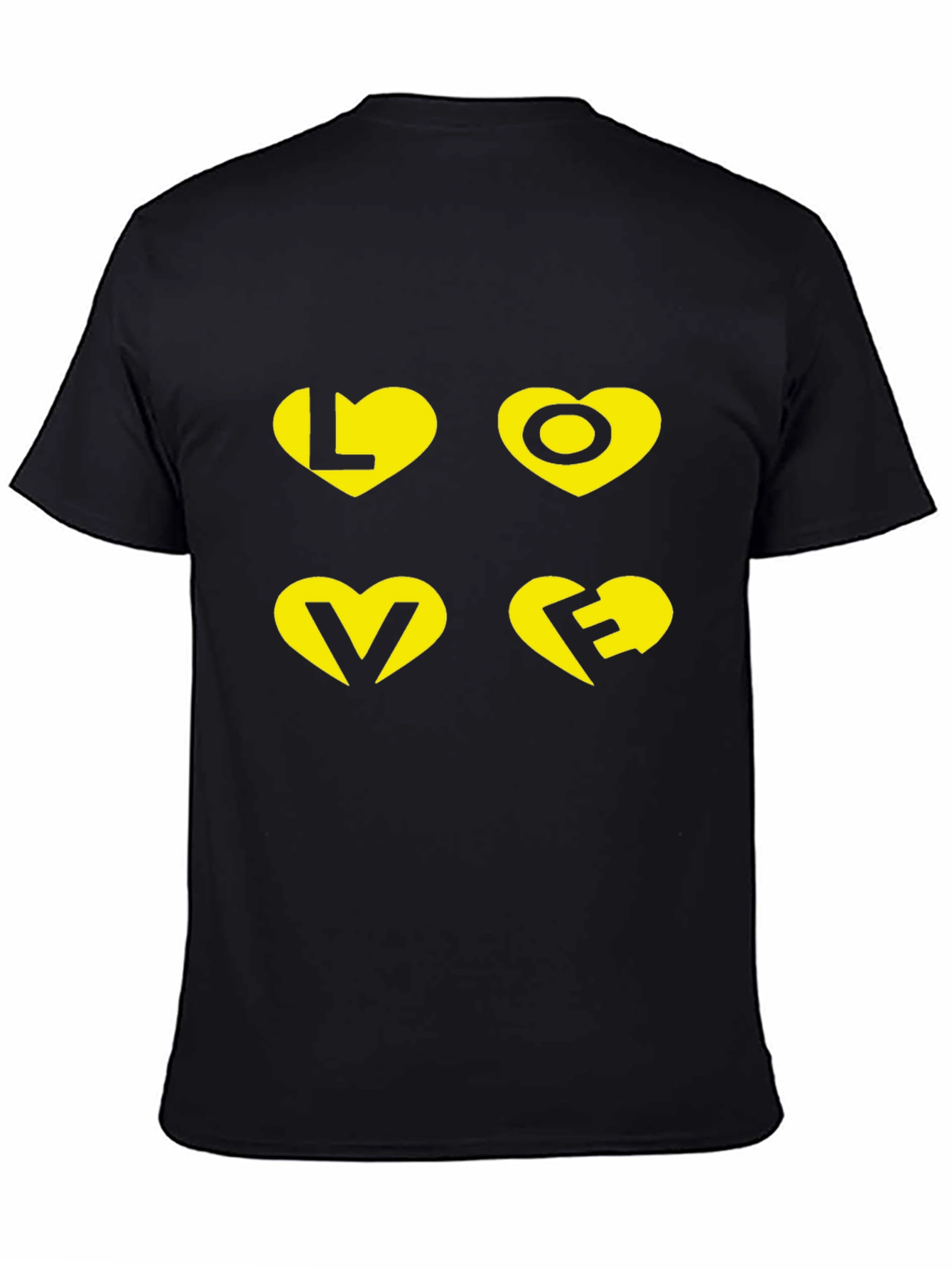 Black LOVE Graphic Print Black T-Shirt view 4